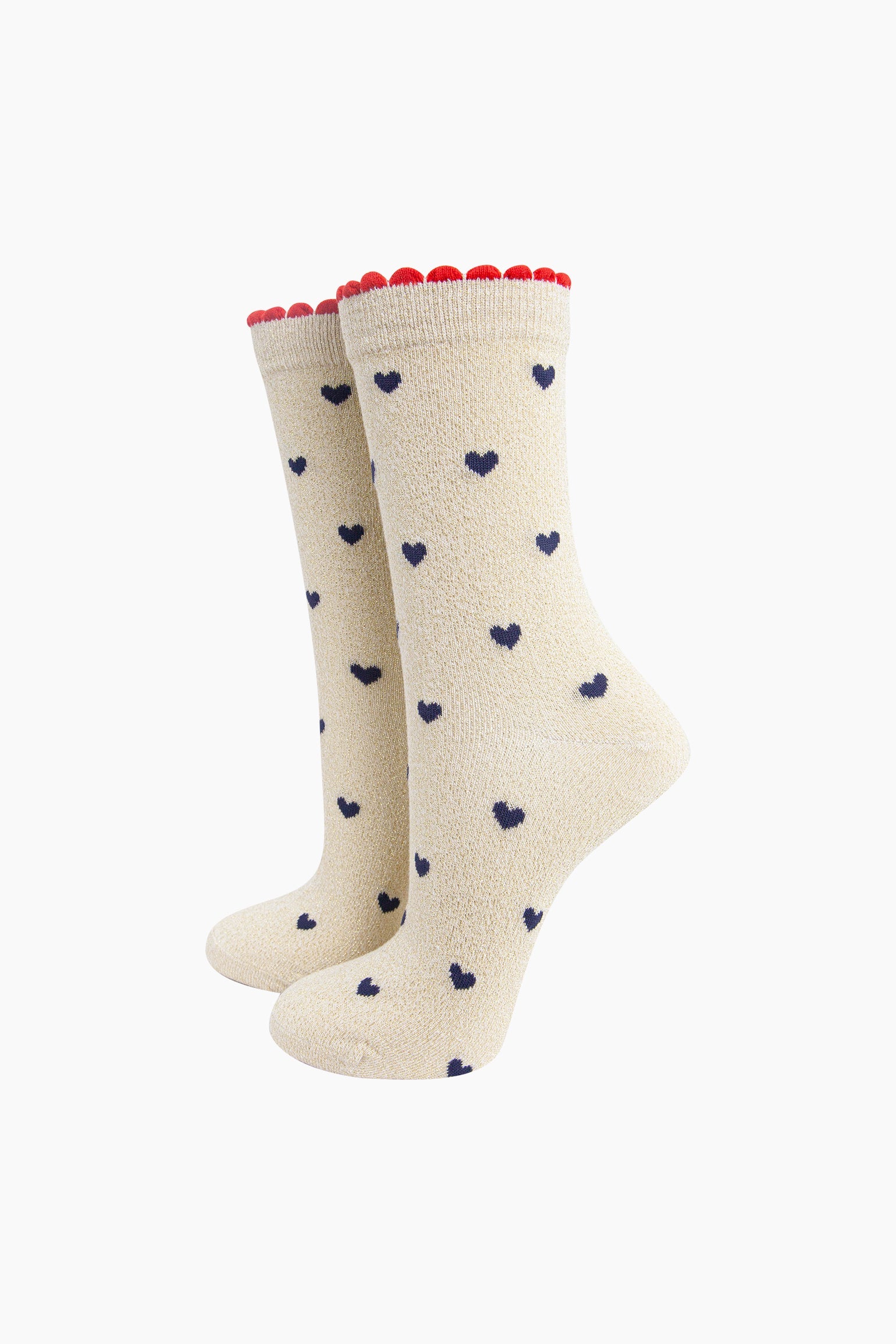 Love-Hearts-Combed-Cotton-Glitter-Socks-in-Cream-Navy-Blue-mannequin