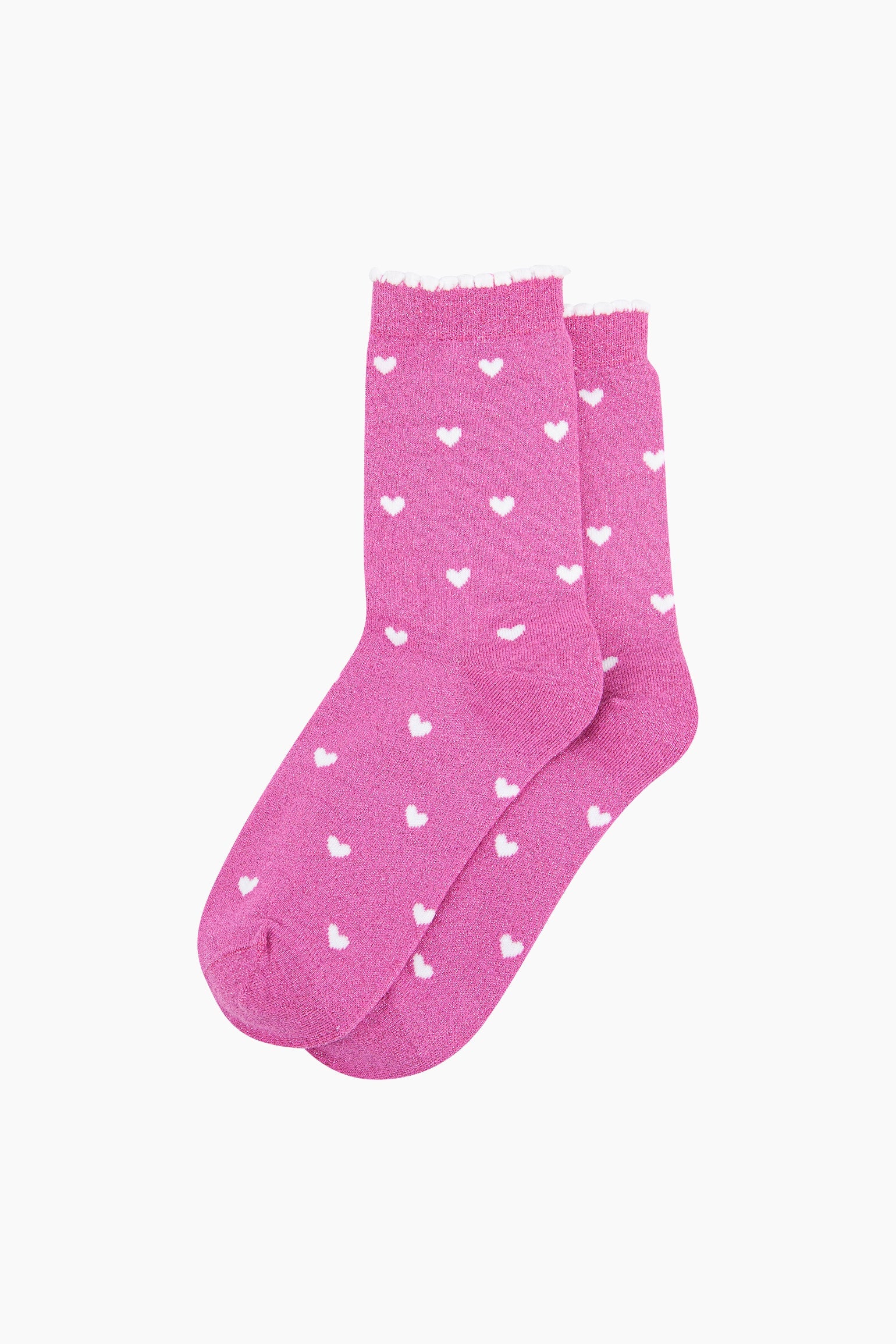 Love-Hearts-Combed-Cotton-Glitter-Socks-in-Hot-Pink-flat-lay