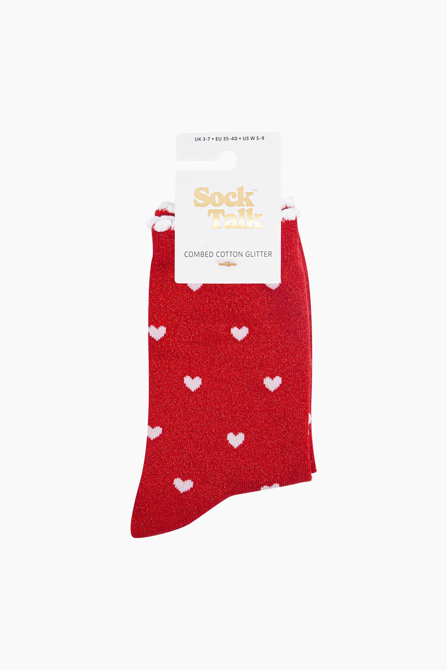 Love-Hearts-Combed-Cotton-Glitter-Socks-in-Red-White-in-packging