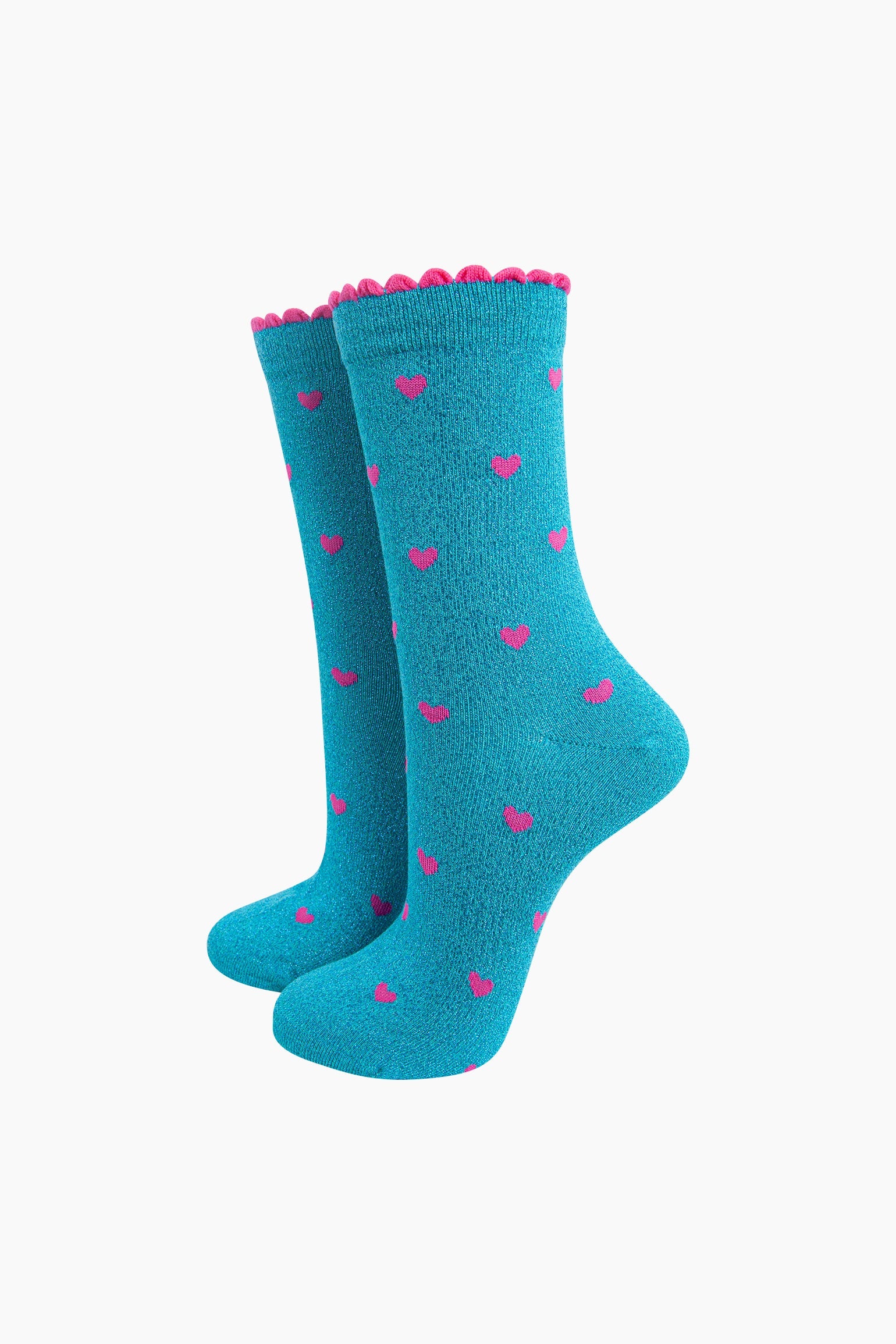 Love-Hearts-Combed-Cotton-Glitter-Socks-in-Turquoise-mannequin