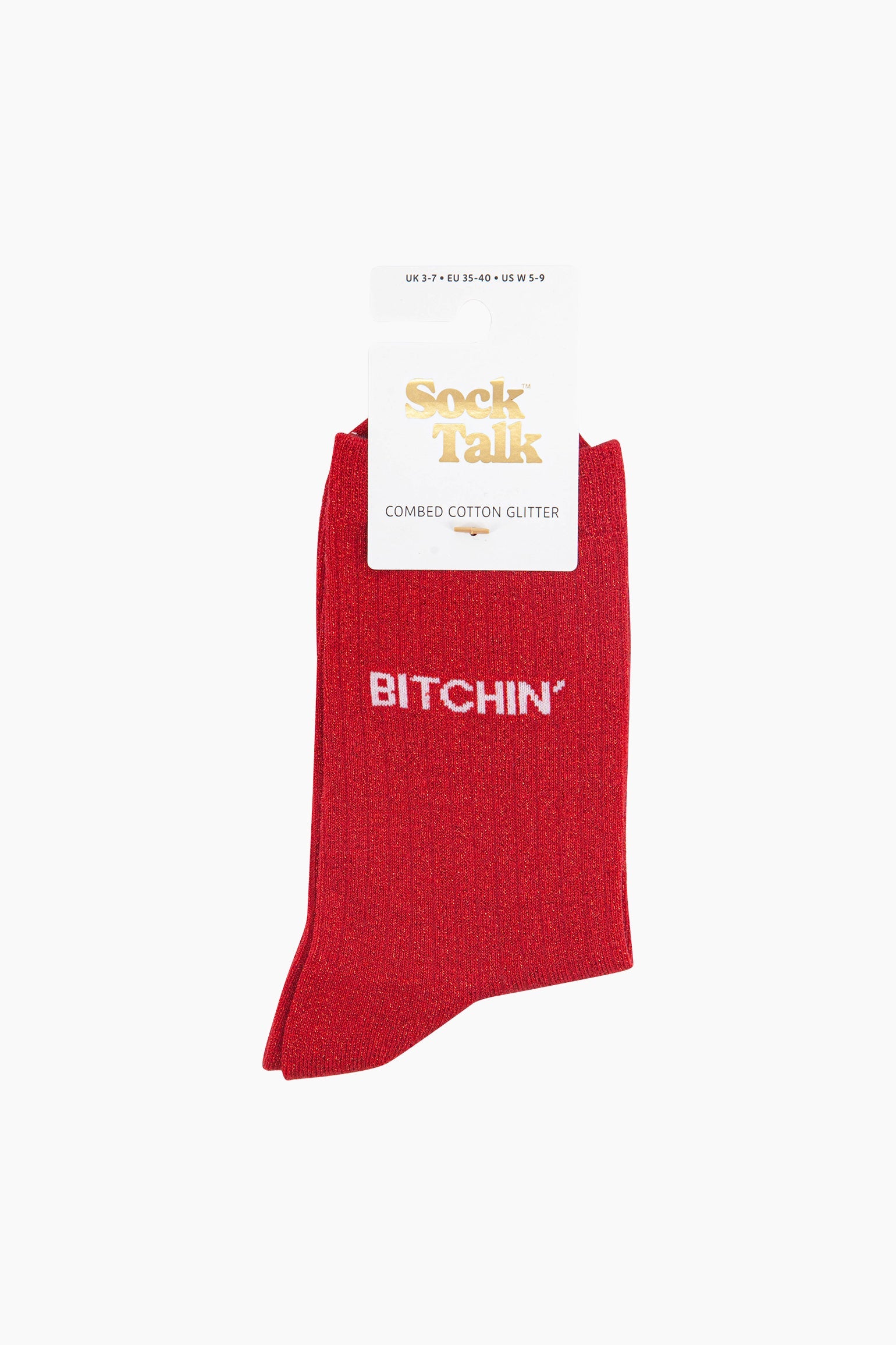 Bitchin-Combed-Cotton-Glitter-Socks-in-Red-In-Packaging