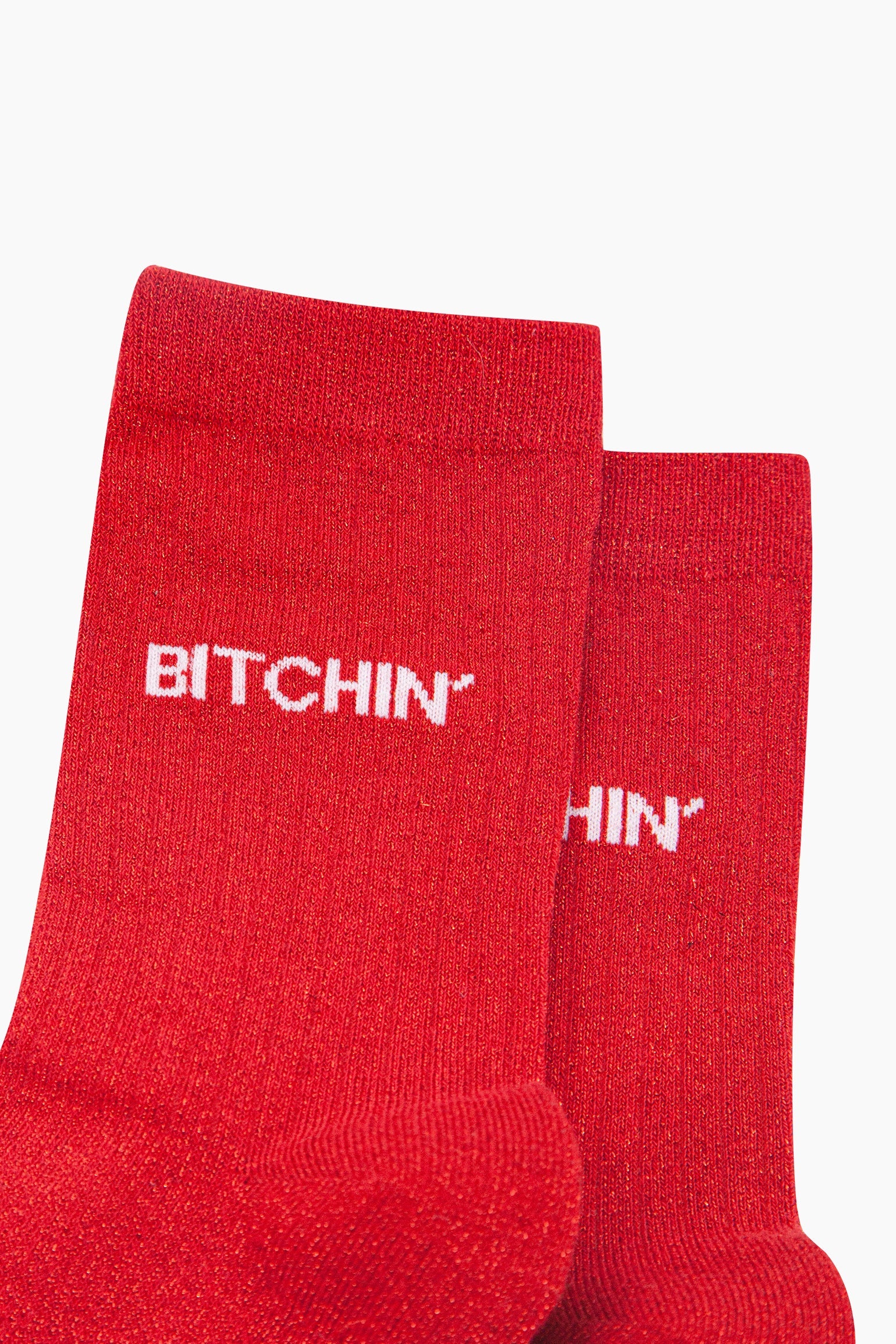 Bitchin-Combed-Cotton-Glitter-Socks-in-Red-Closeup