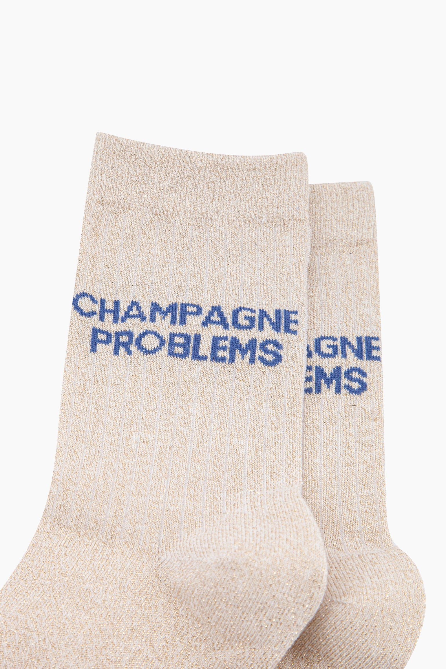 Champagne-Problems-Combed-Cotton-Glitter-Socks-in-Cream-Lying-Flat