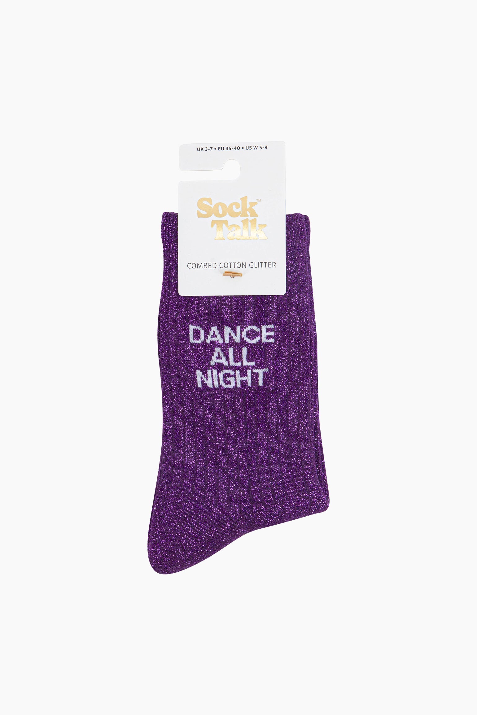 Dance-All-Night-Combed-Cotton-Glitter-Socks-in-Purple-Lying-Flat