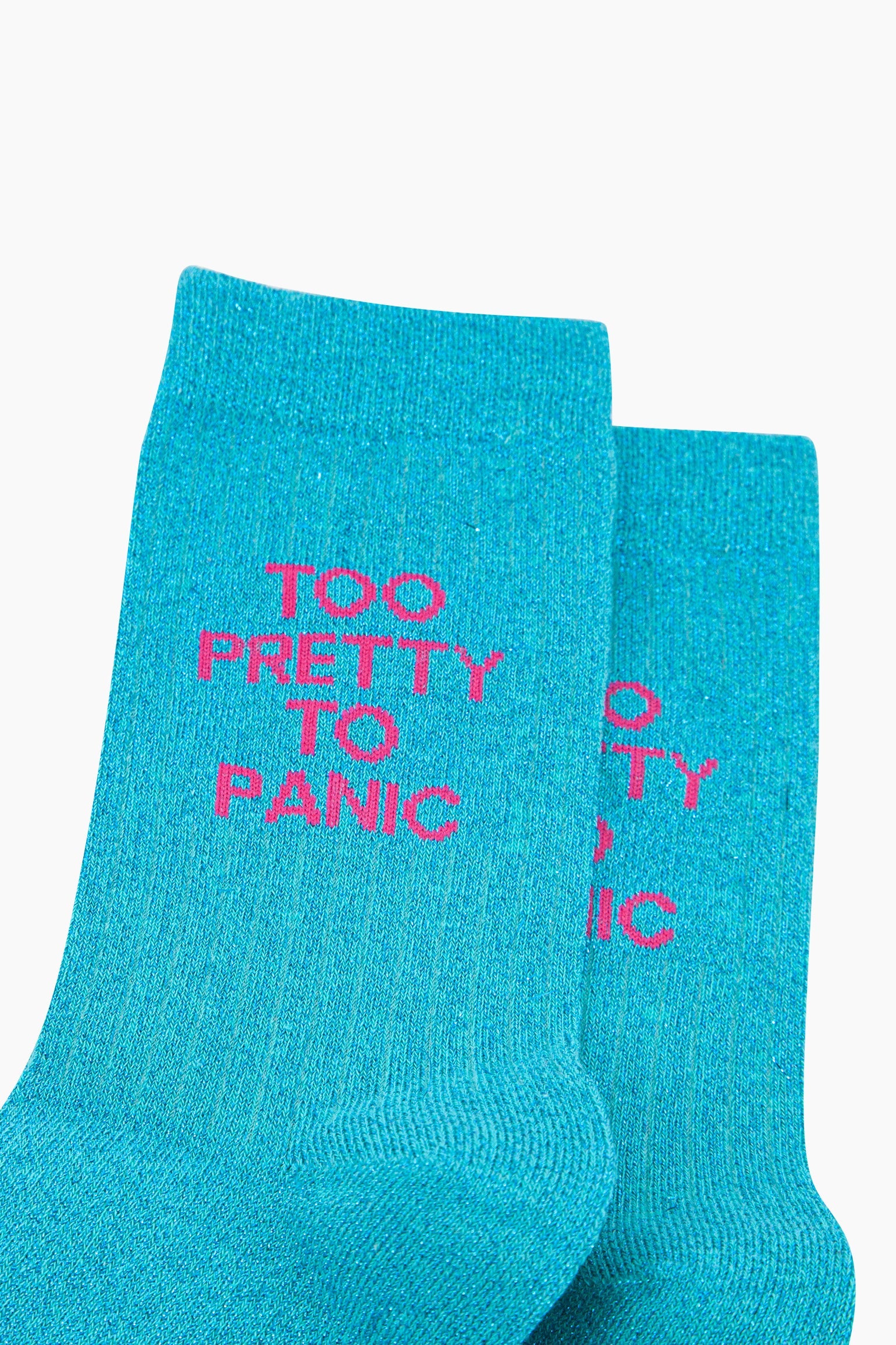 Too-Pretty-Combed-Cotton-Glitter-Socks-in-Turquoise-Closeup