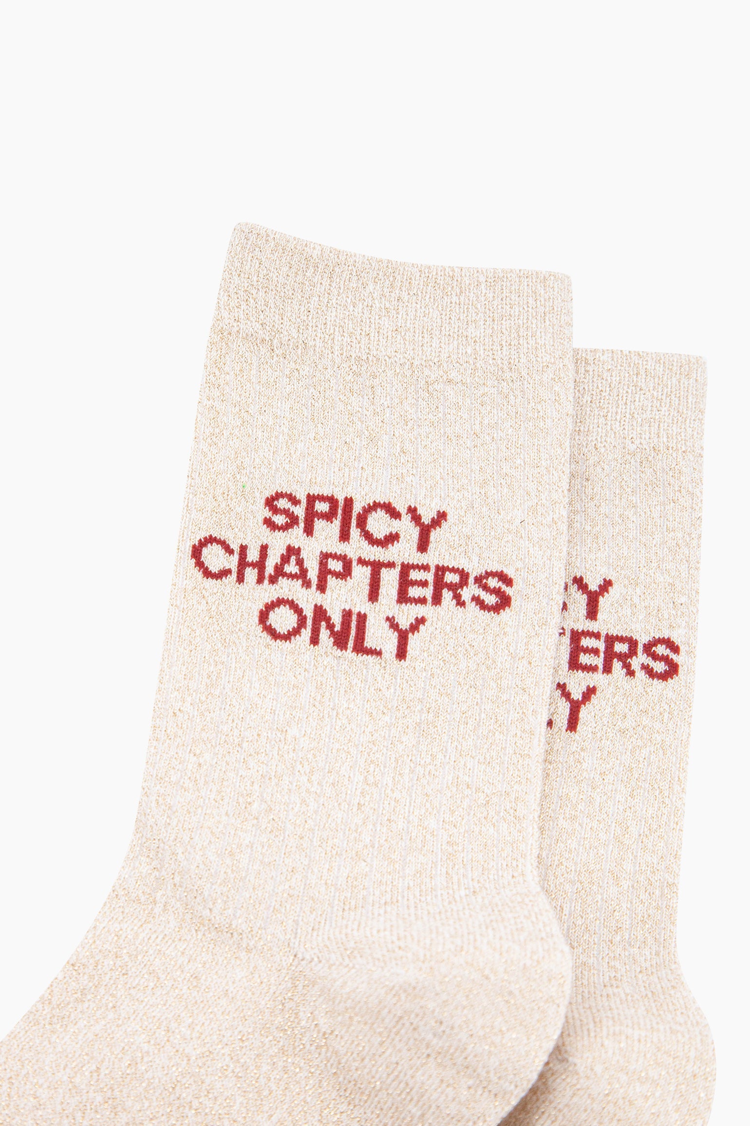 Spicy-Chapters-Combed-Cotton-Glitter-Socks-in-Cream-Lying-Flat