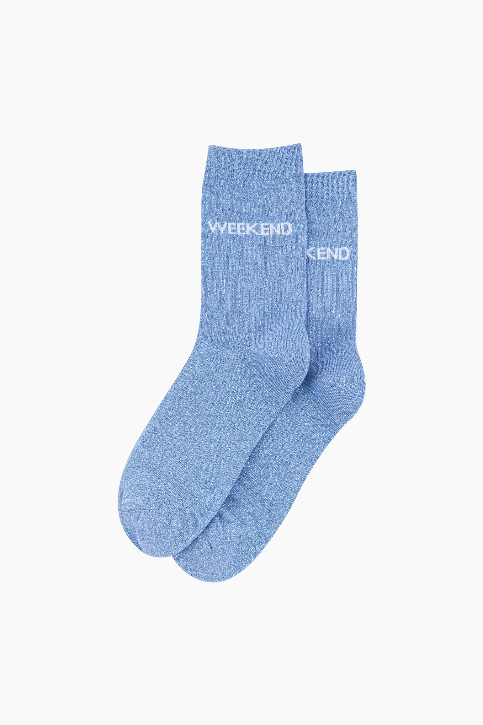 Weekend-Combed-Cotton-Glitter-Socks-in-Light-Blue-Lying-Flat