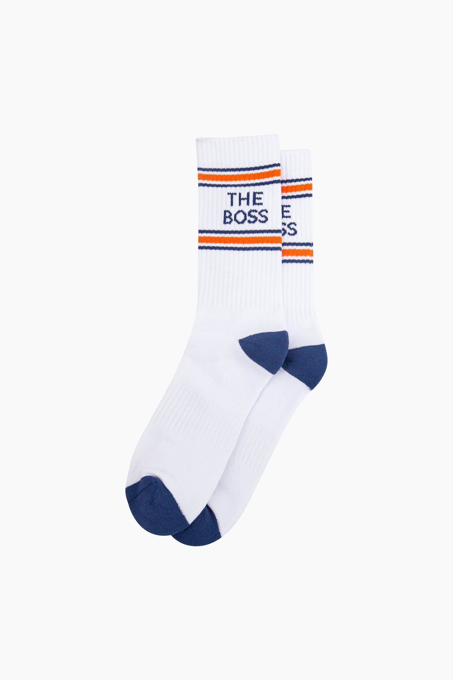 The-Boss-Organic-Cotton-Sports-Socks-in-White-Lying-Flat