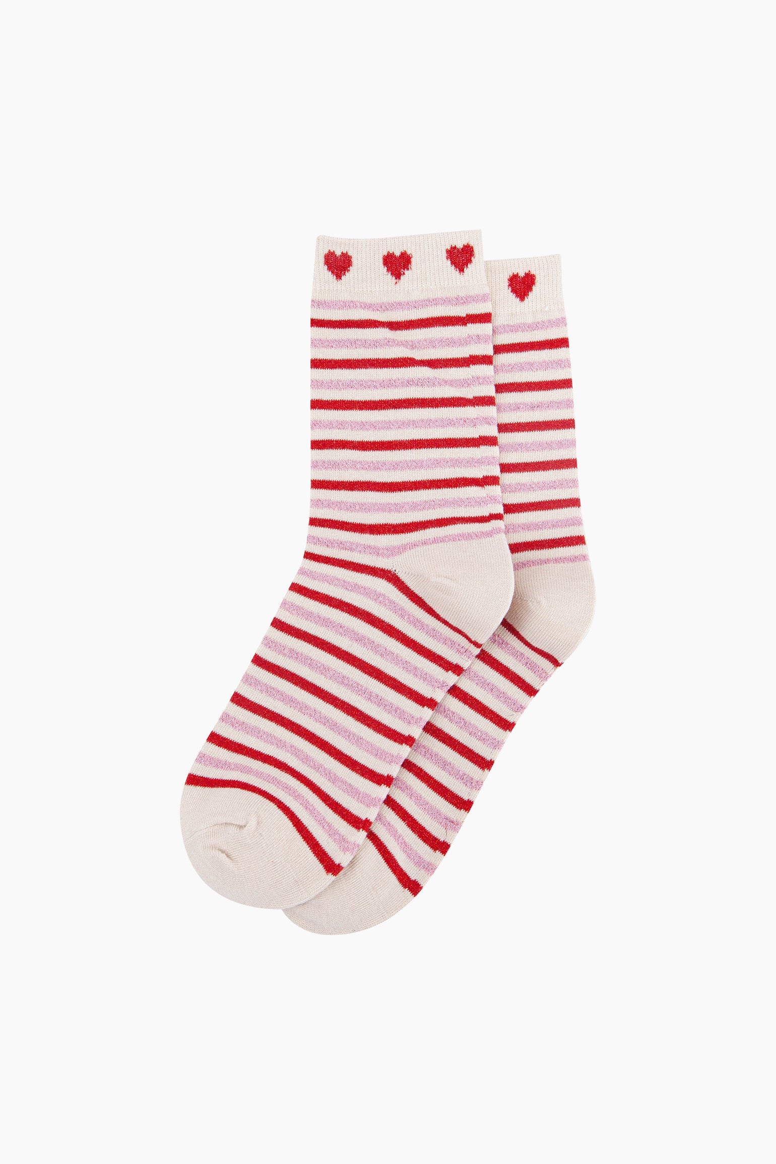 Stripes-Hearts-Combed-Cotton-Glitter-Socks-in-Cream-Red-flat-lay