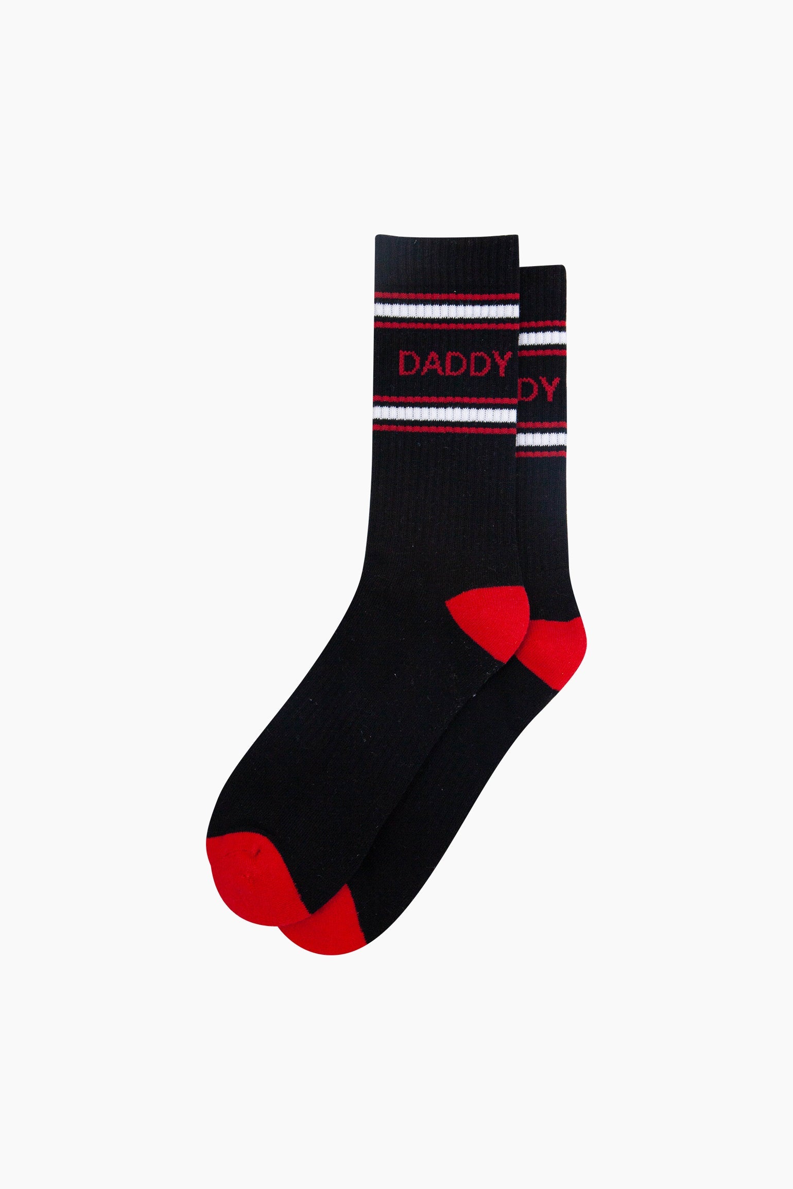 Daddy-Organic-Cotton-Sports-Socks-in-Black-Lying-Flat
