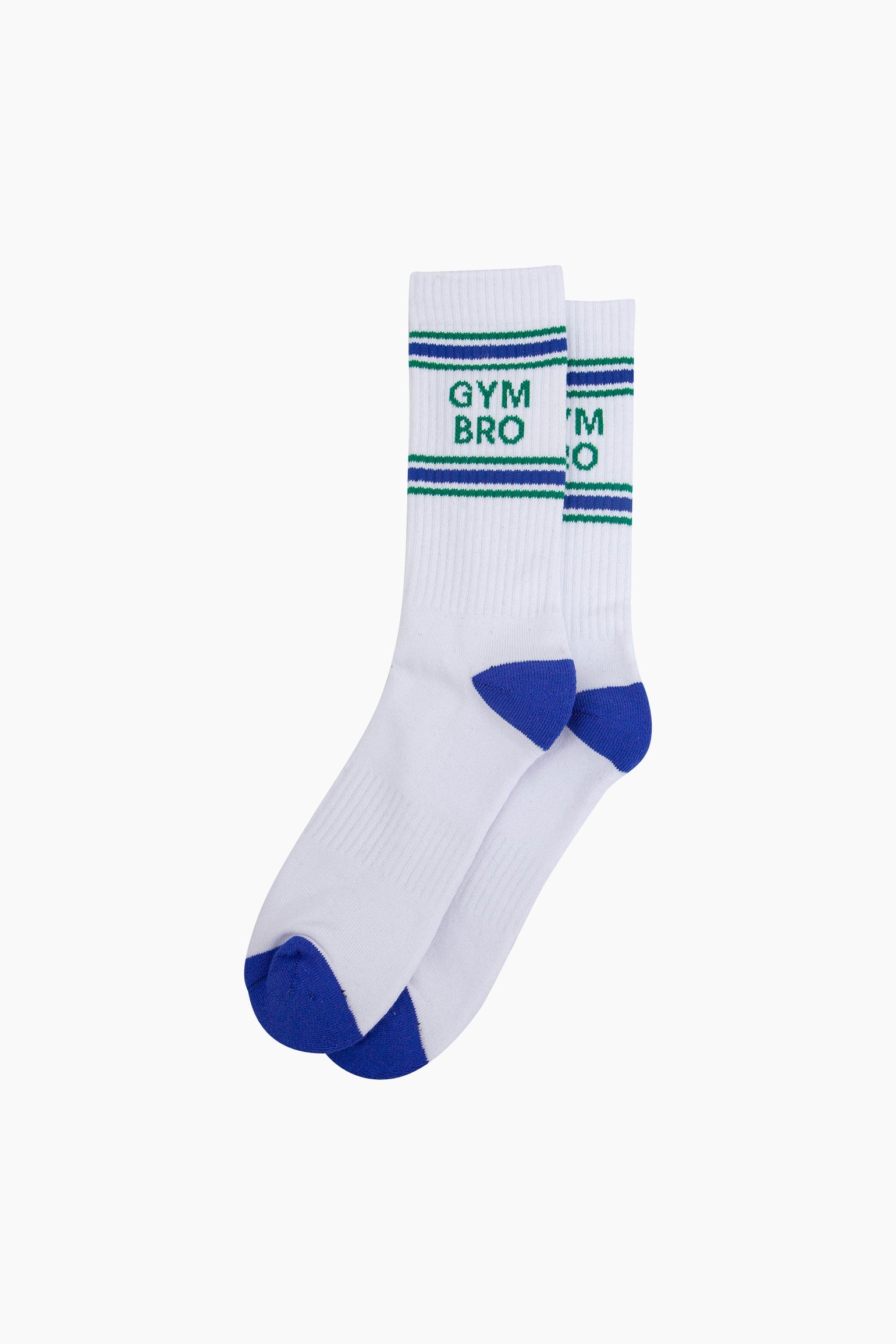 Gym-Bro-Organic-Cotton-Sports-Socks-in-White-Lying-Flat
