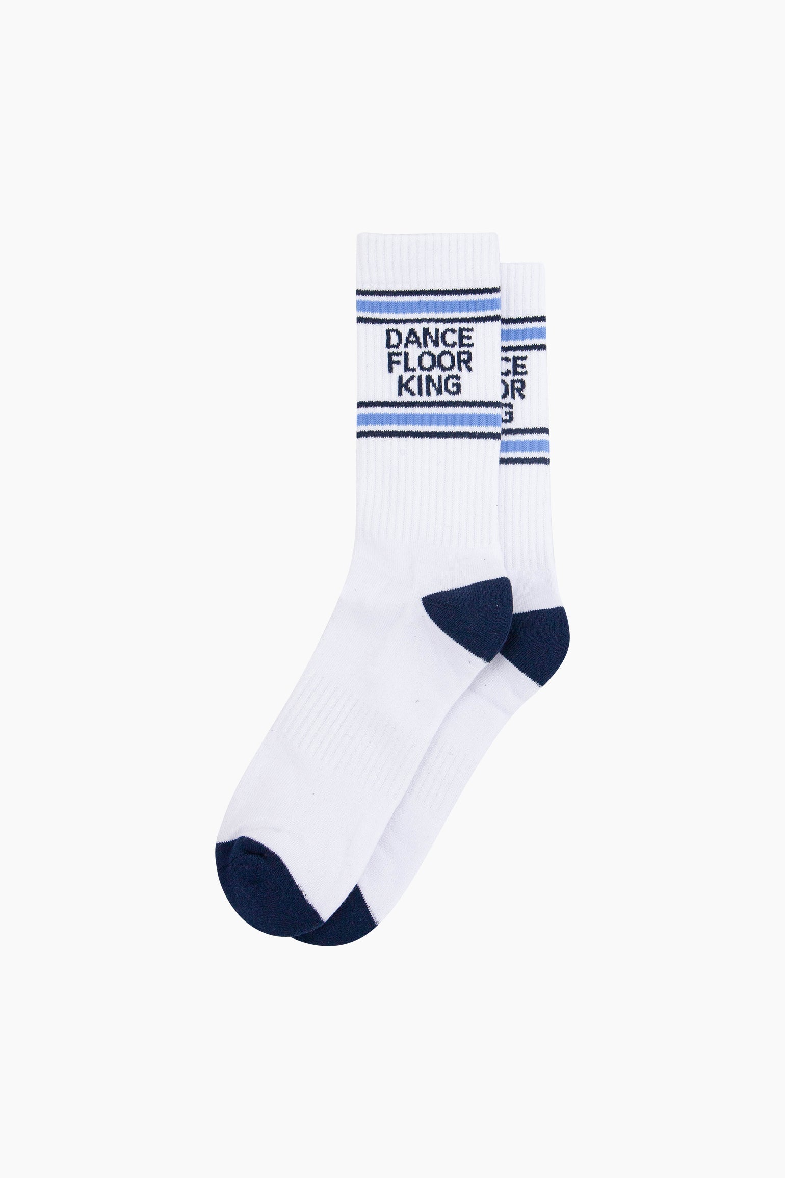 Dance-Floor-King-Organic-Cotton-Sports-Socks-in-White-Lying-Flat
