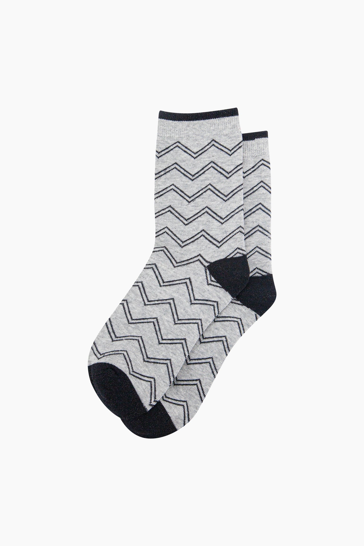 Zig-Zag-Combed-Cotton-Glitter-Socks-in-Grey-Lying-Flat