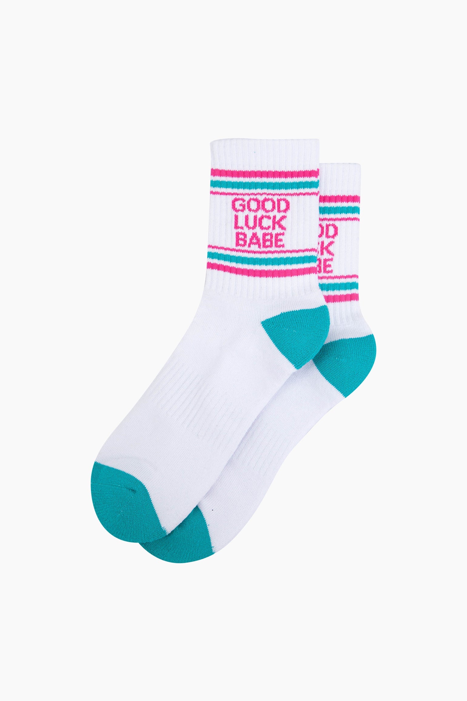 Good-Luck-Organic-Cotton-Sports-Socks-in-White-Lying-Flat