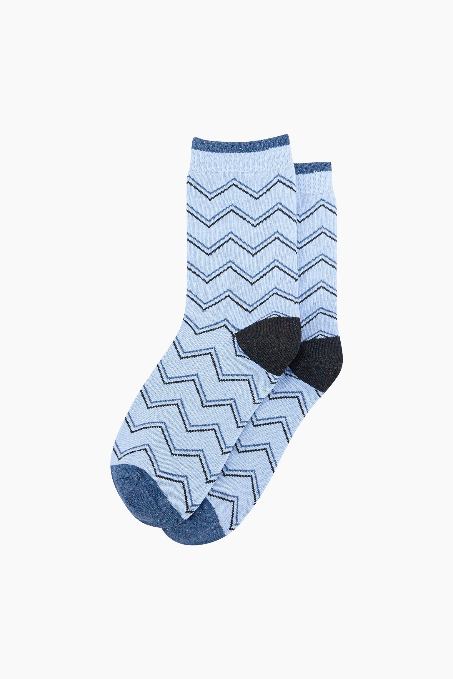 Zig-Zag-Combed-Cotton-Glitter-Socks-in-Blue-Lying-Flat