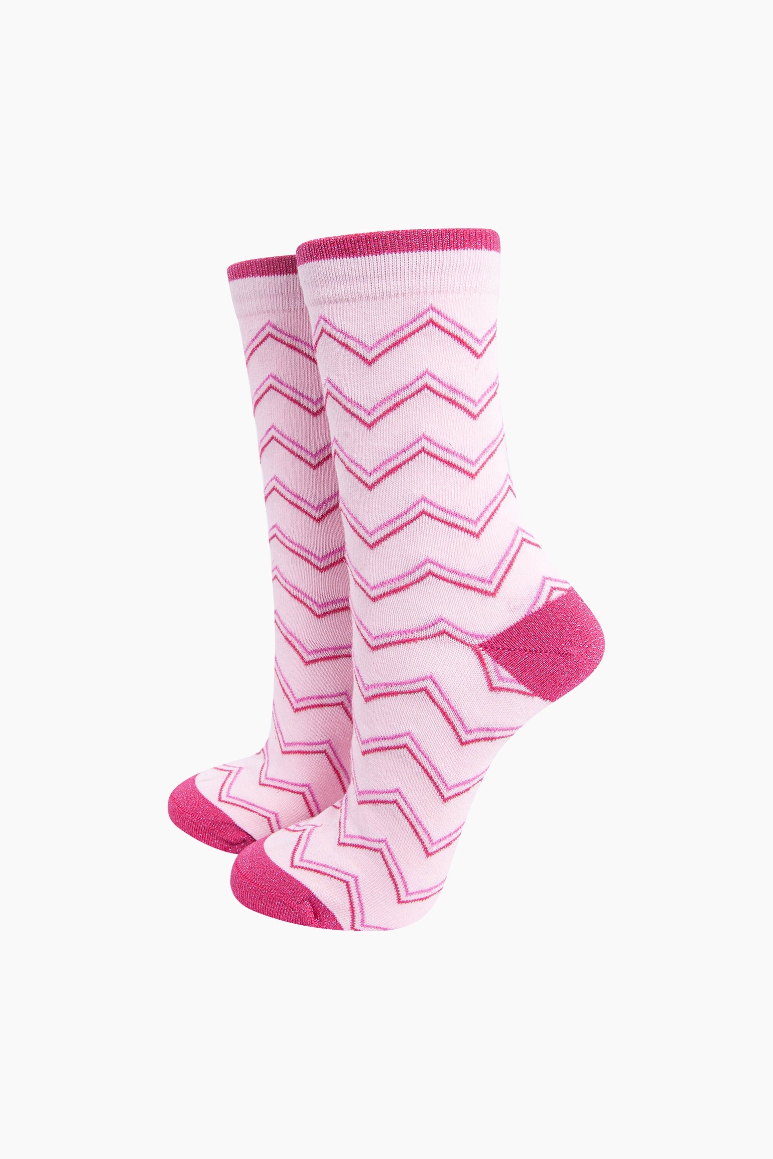 Zig-Zag-Combed-Cotton-Glitter-Socks-in-Pink-Mannequin