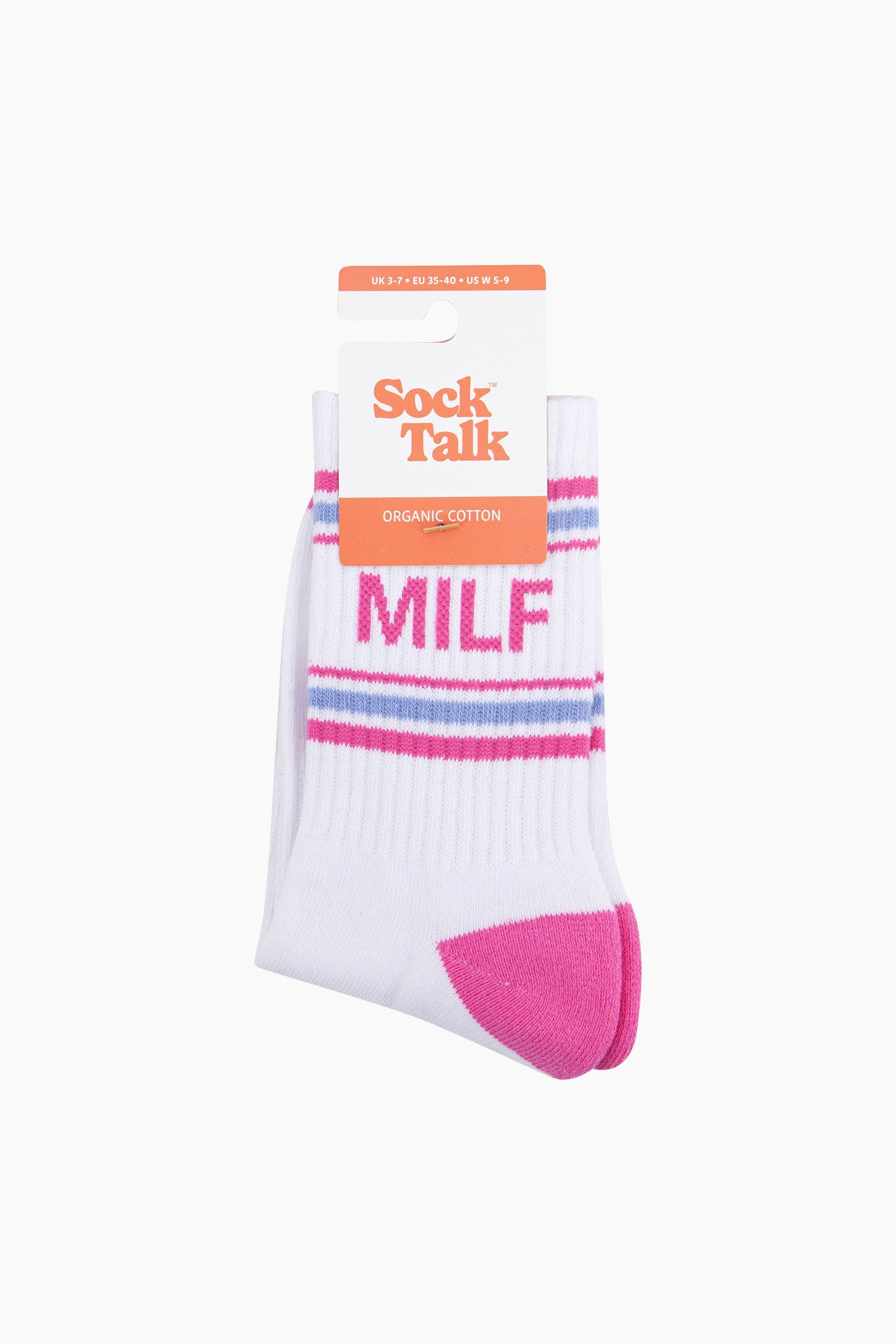 MILF-Organic-Cotton-Sports-Socks-in-White-In-Packaging