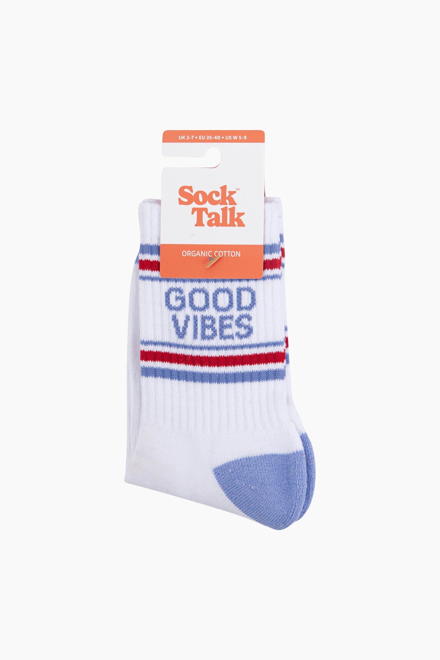 Good-Vibes-Organic-Cotton-Sports-Socks-in-White-In-Packaging