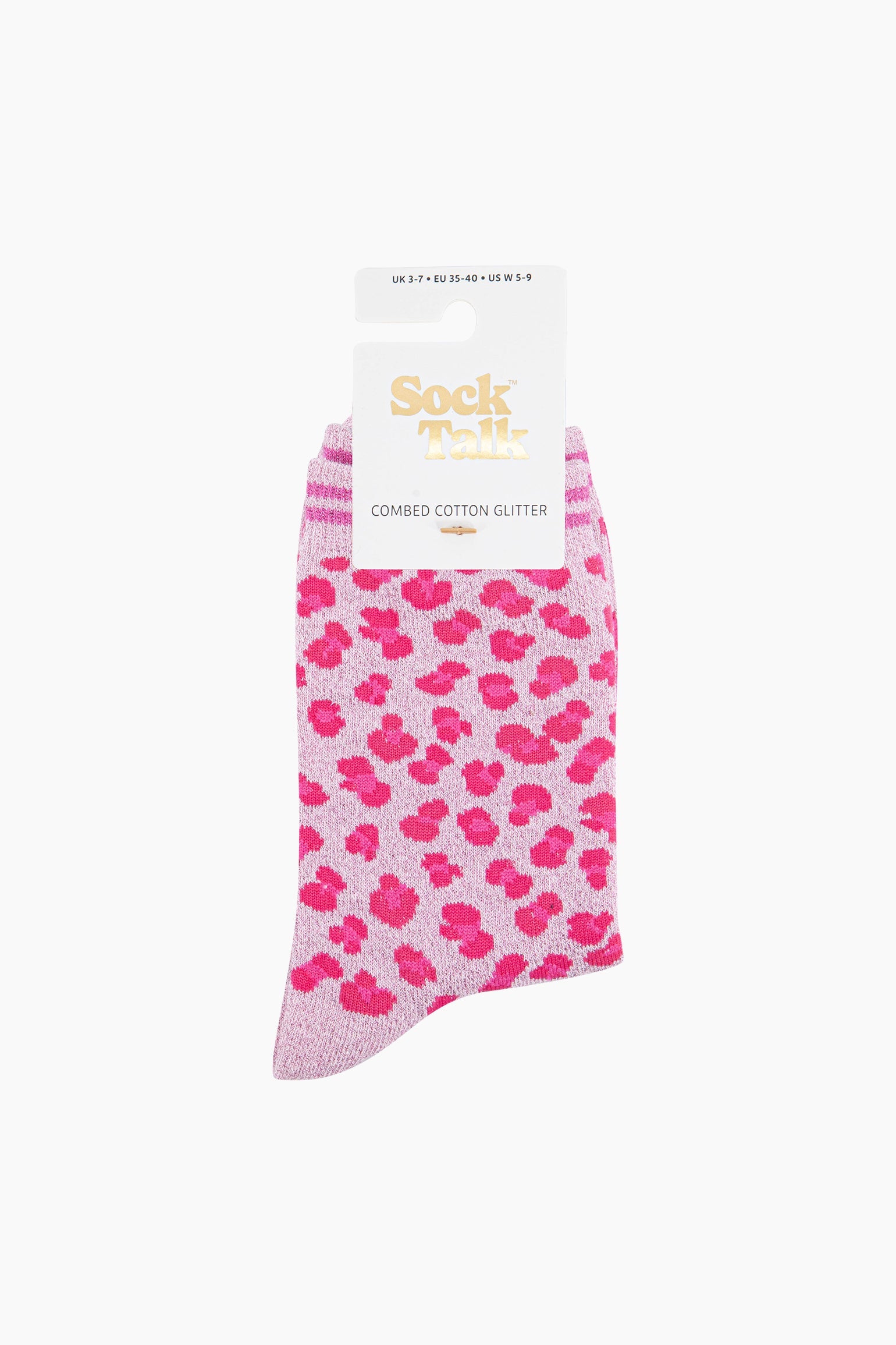 Leopard-Print-Combed-Cotton-Glitter-Socks-in-Pink-In-Packaging