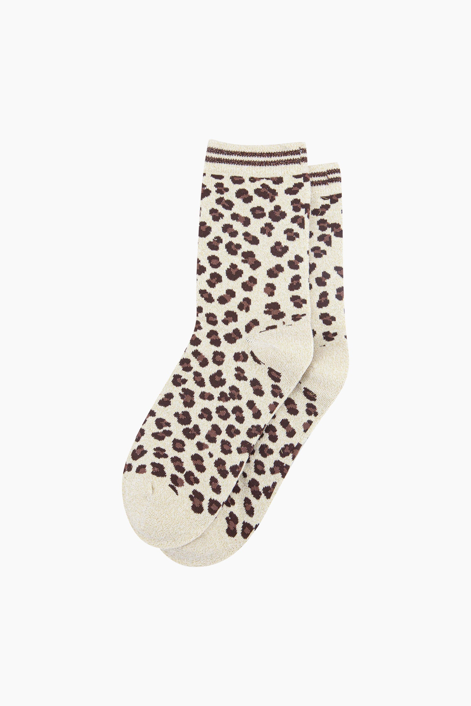 Leopard-Print-Combed-Cotton-Glitter-Socks-in-Cream-Lying-Flat
