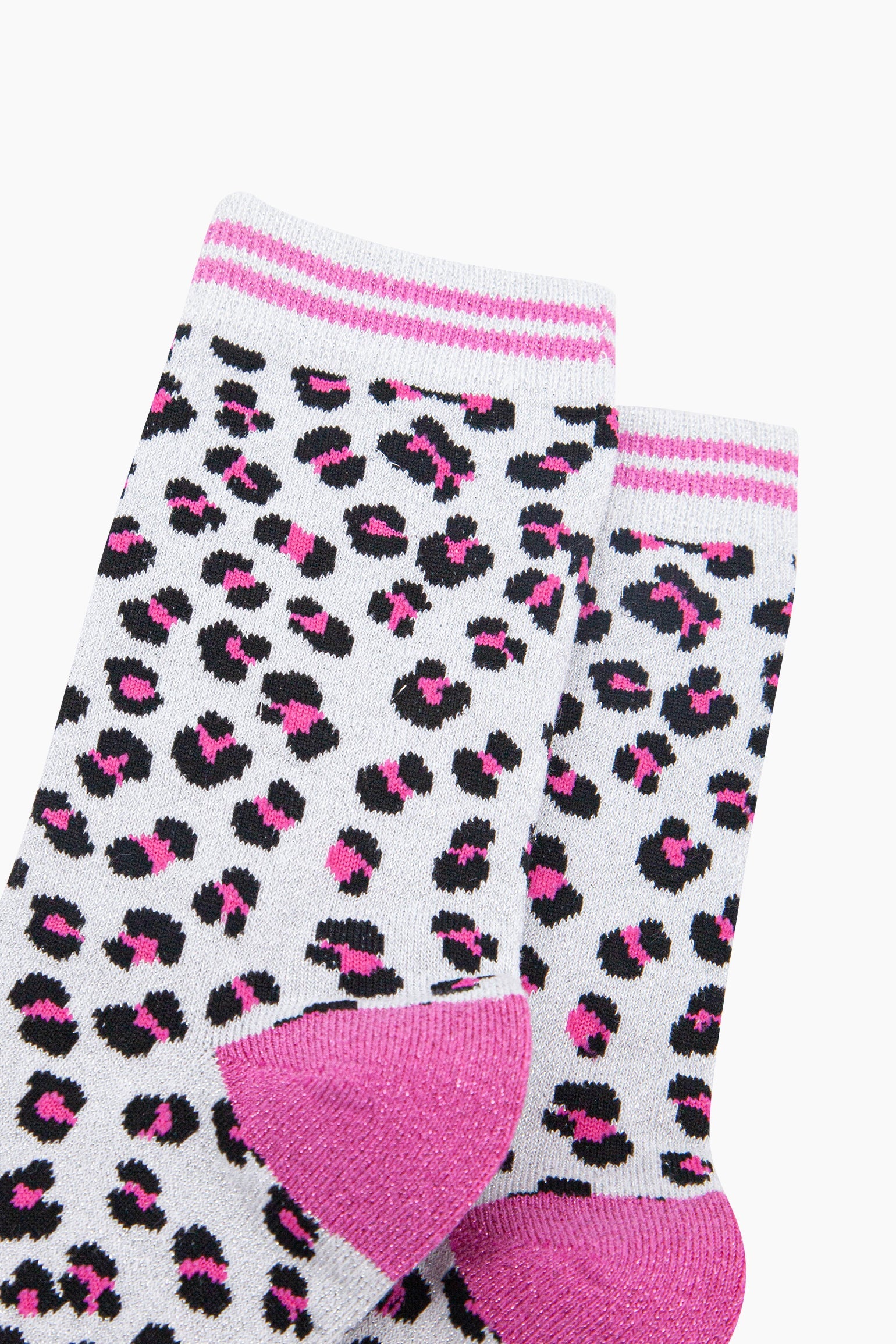 Leopard-Print-Combed-Cotton-Glitter-Socks-in-White-Pink-Closeup