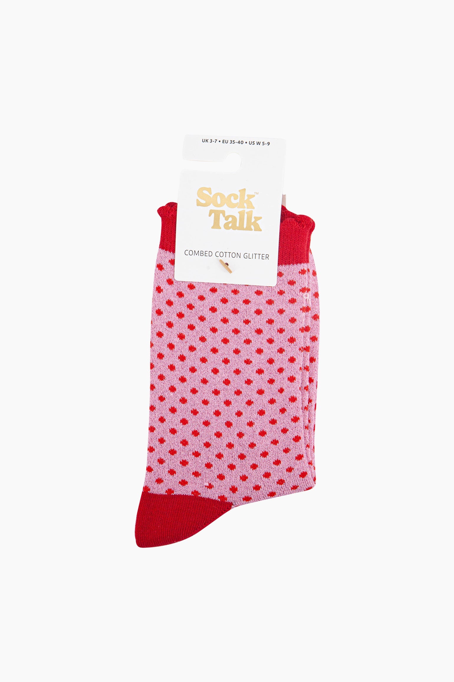Polka-Dots-Combed-Cotton-Glitter-Socks-in-Light-Pink-in-packaging
