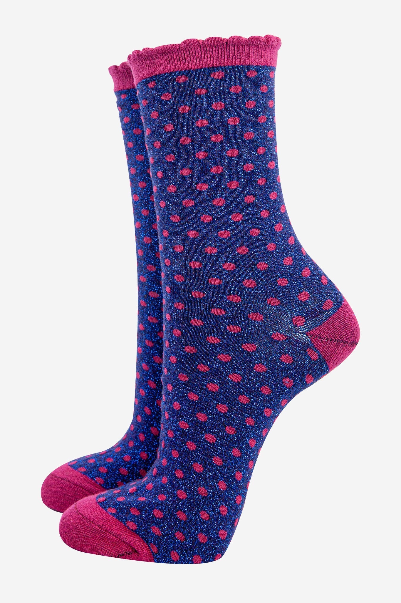 womens-navy-blue-berry-polka-dots-glitter-socks-sparkly