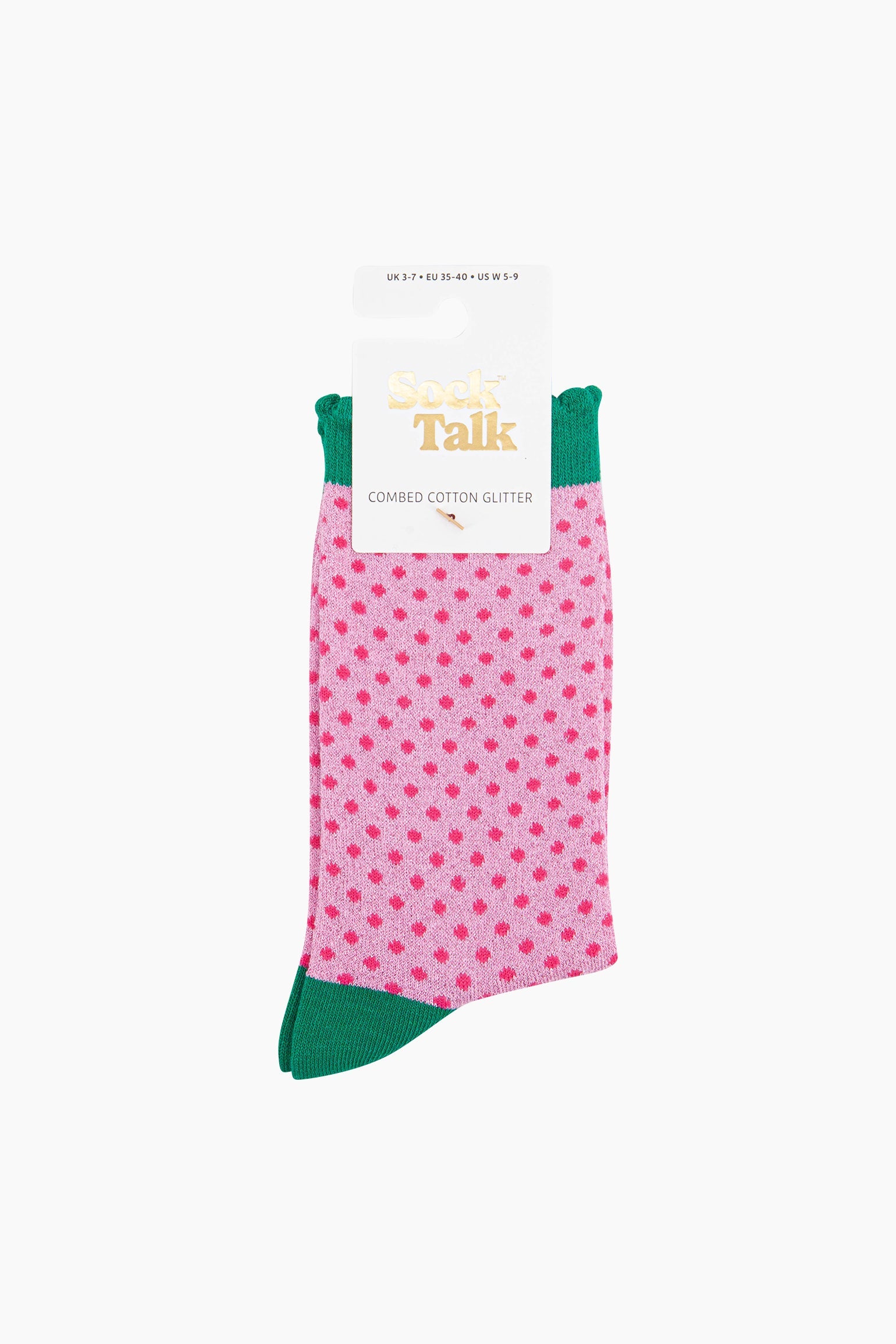 Polka-Dots-Combed-Cotton-Glitter-Socks-in-Pink-in-packaging
