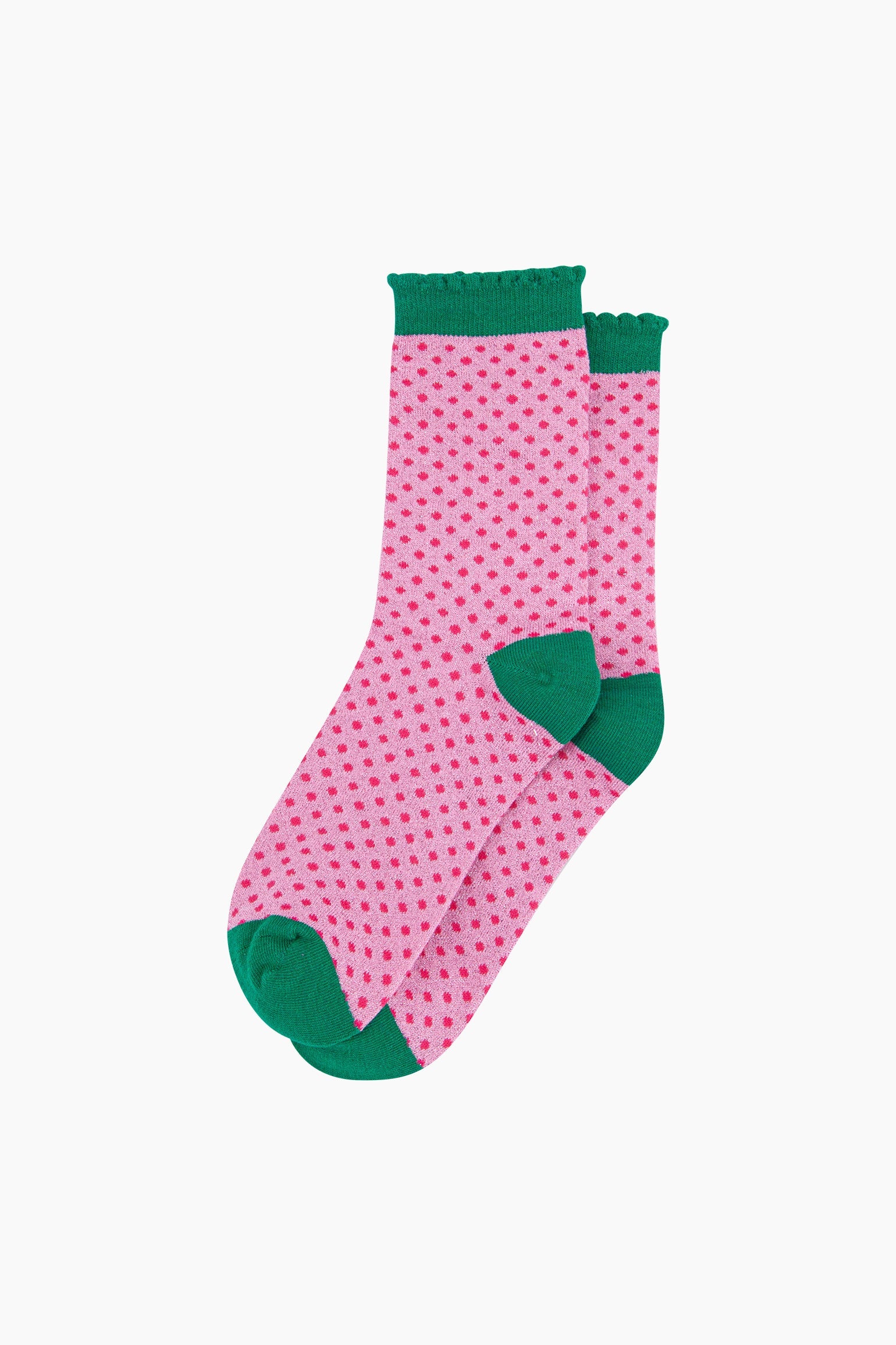 Polka-Dots-Combed-Cotton-Glitter-Socks-in-Pink-flat-lay