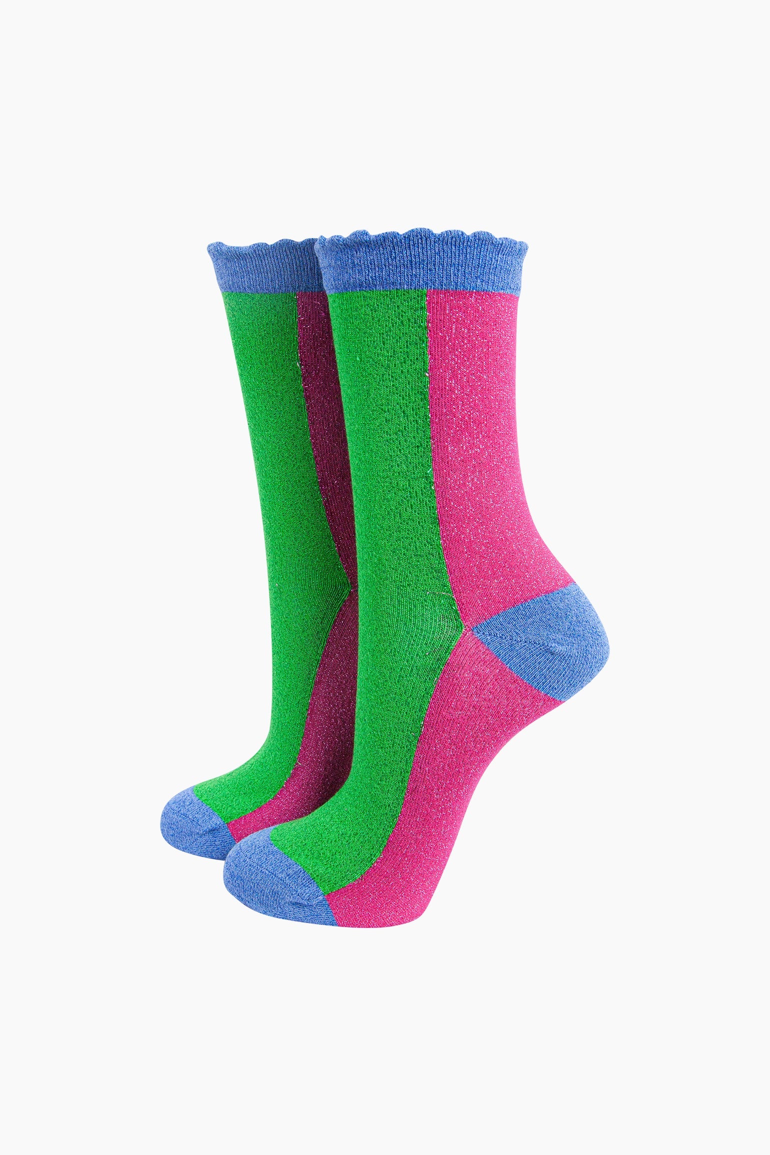 Colour-Block-Combed-Cotton-Glitter-Socks-in-Lime-Hot-Pink-mannequin