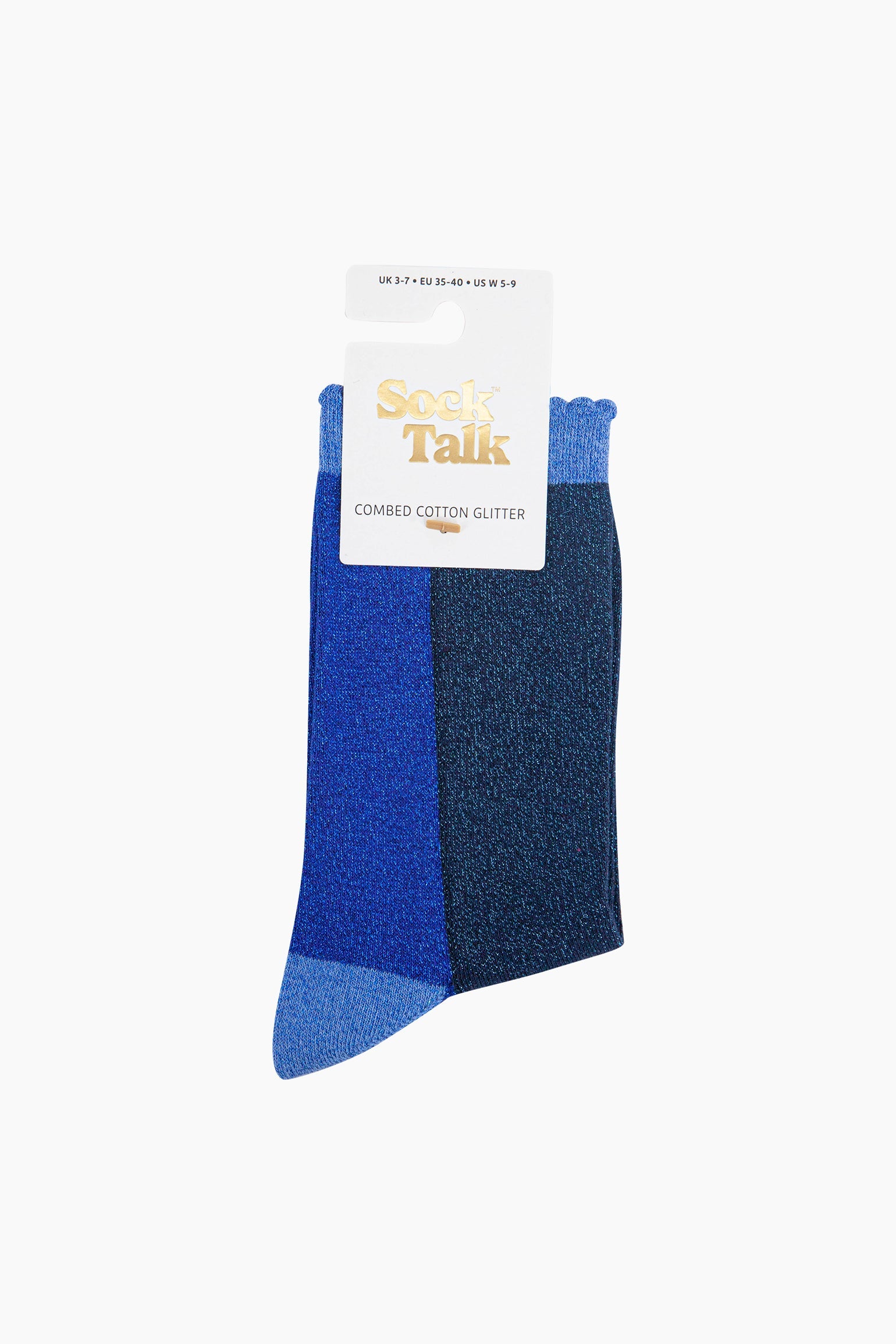 Colour-Block-Combed-Cotton-Glitter-Socks-in-Navy-Blue-Blue-in-packaging