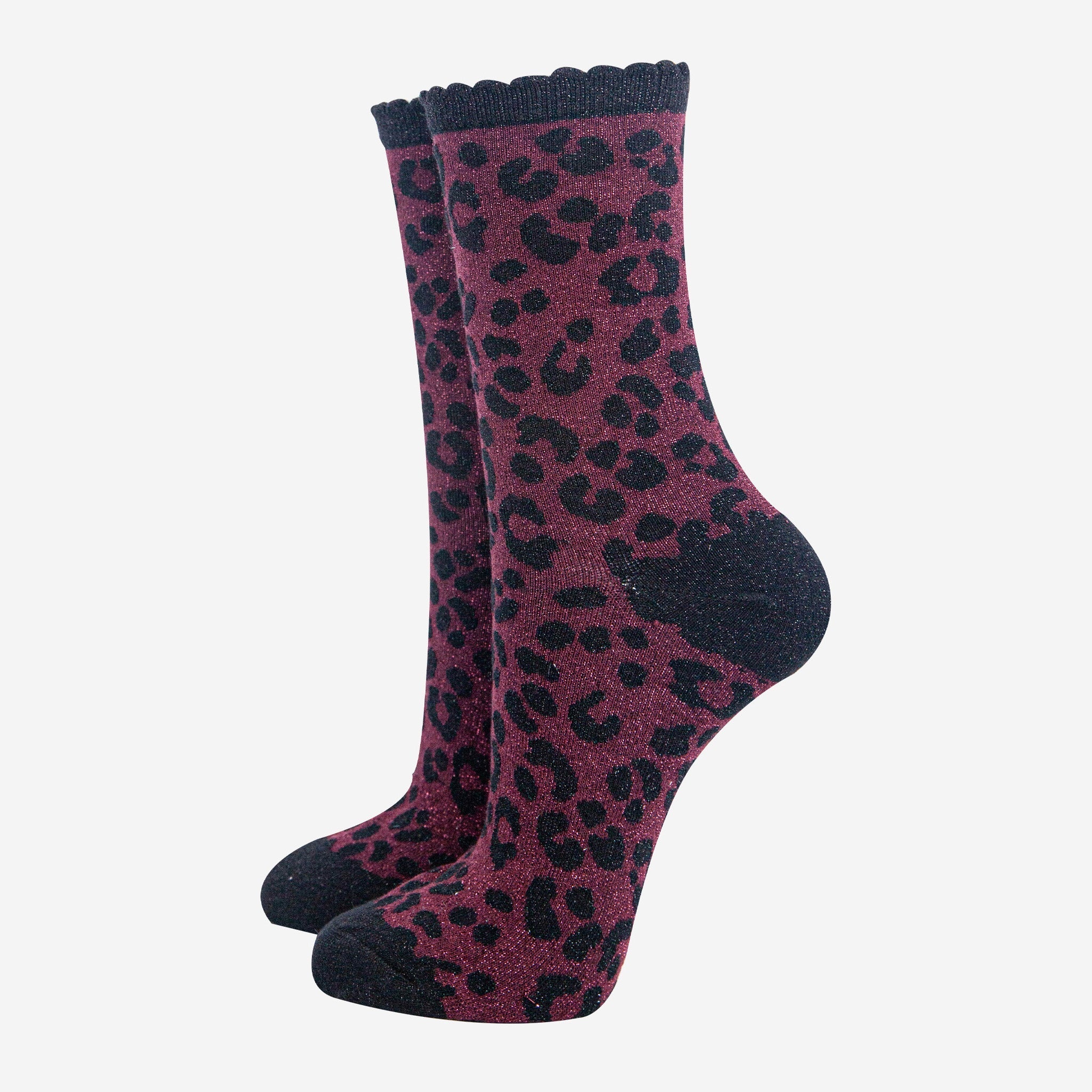 womens-berry-leopard-print-glitter-socks-sparkly-cotton