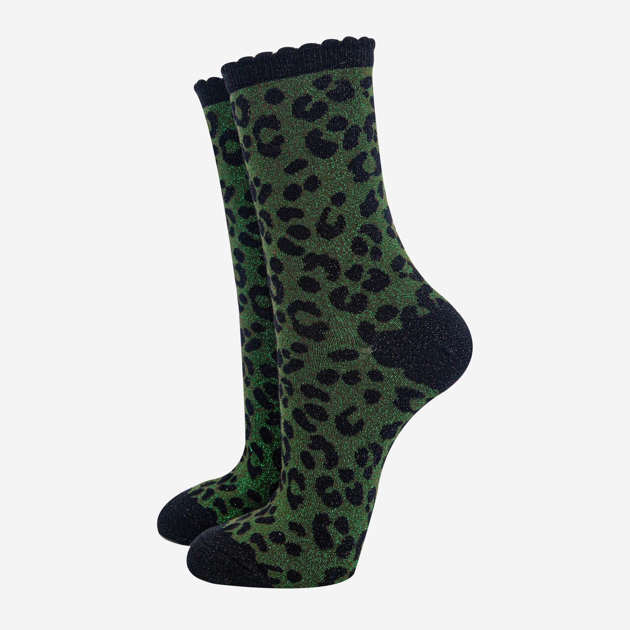 womens-khaki-leopard-print-glitter-socks-sparkly