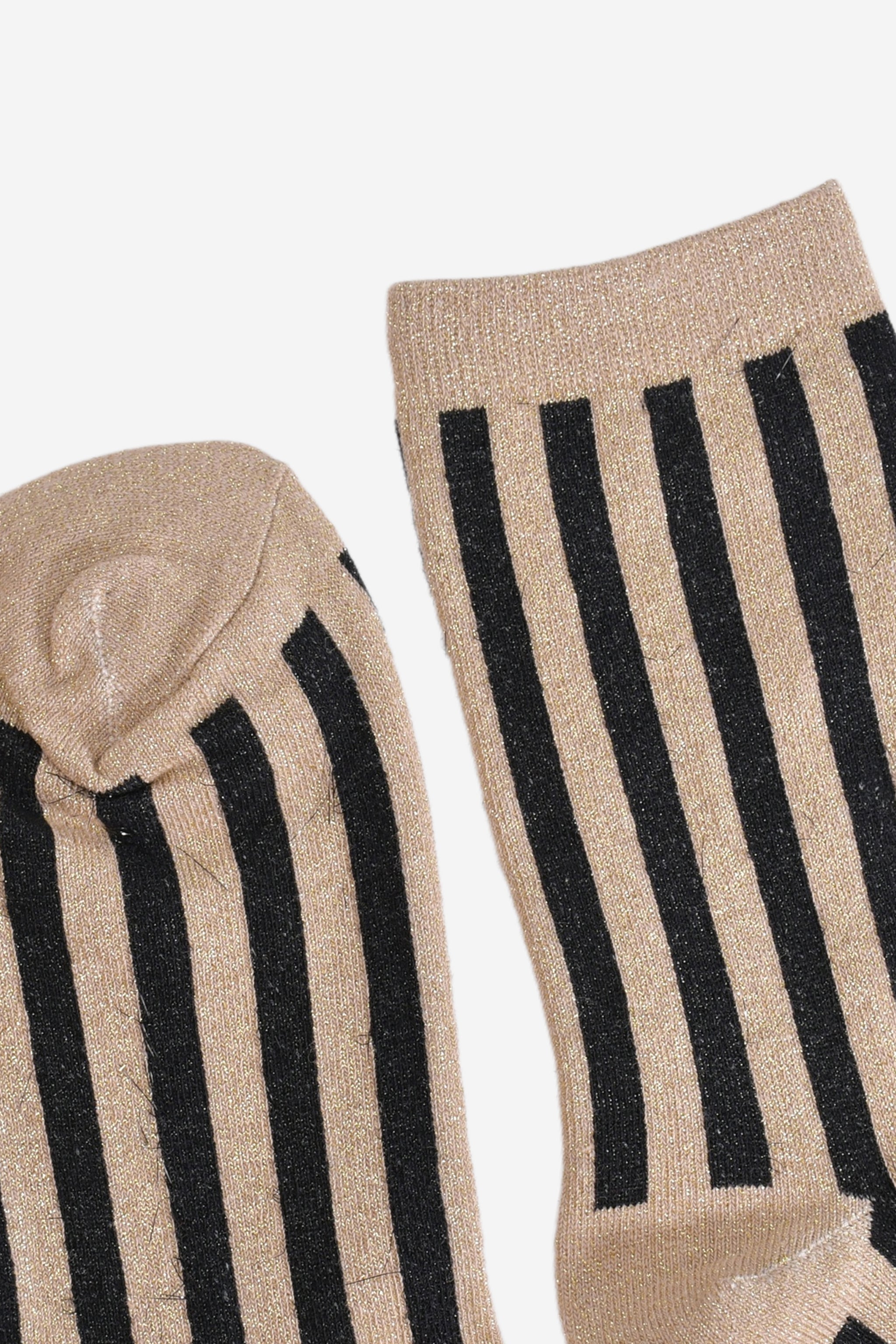Women's Glitter Socks - Gold/Black, Vertical Stripe