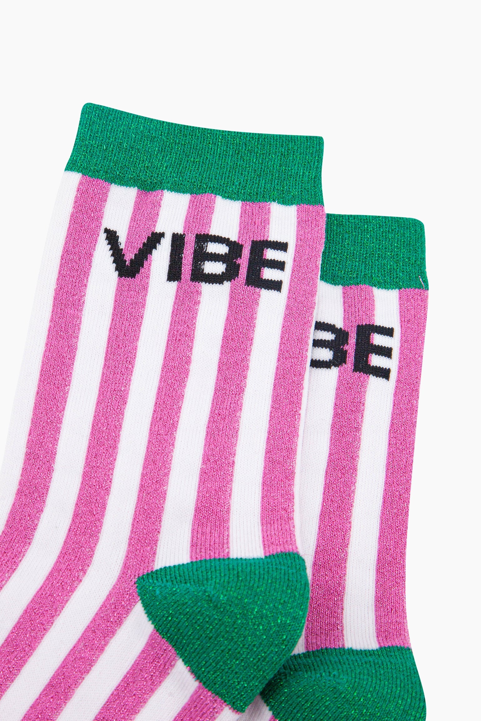 Vibe-Combed-Cotton-Glitter-Socks-in-Green-Closeup