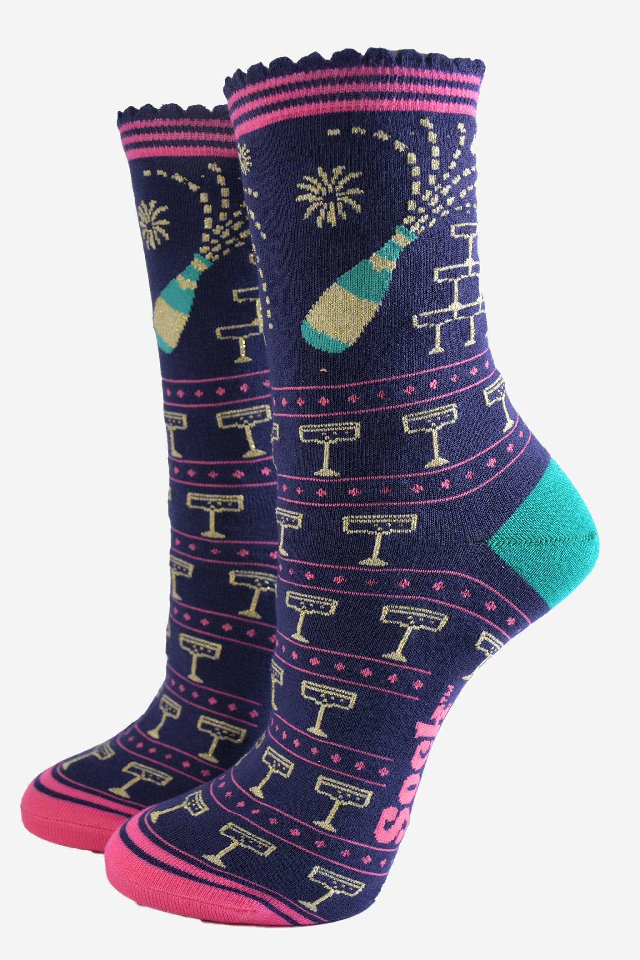 womens-socks-gift-box-navy-christmas-celebration-champagne-bottles