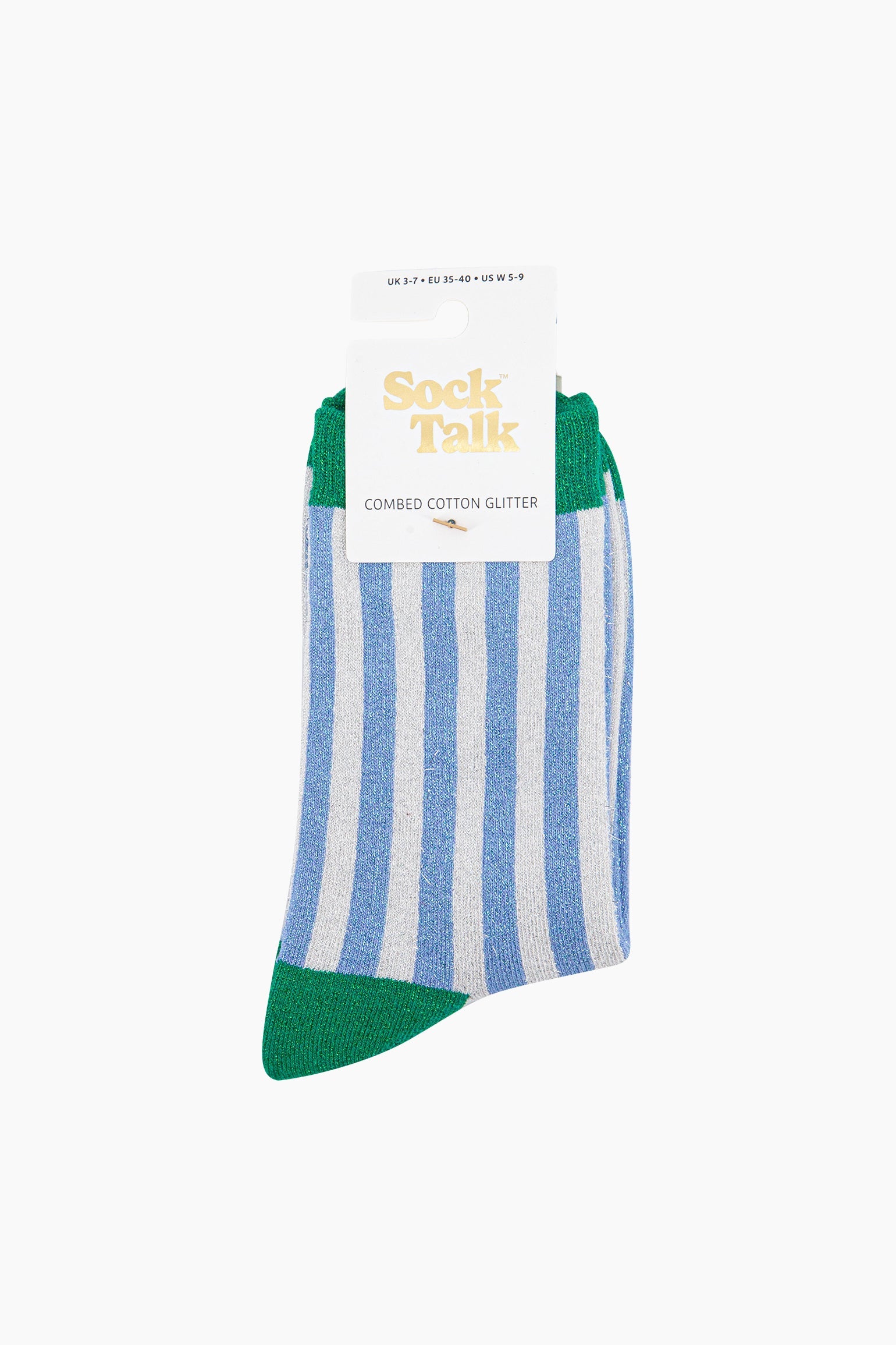 Stripes-Combed-Cotton-Glitter-Socks-in-Blue-Green-in-packaging