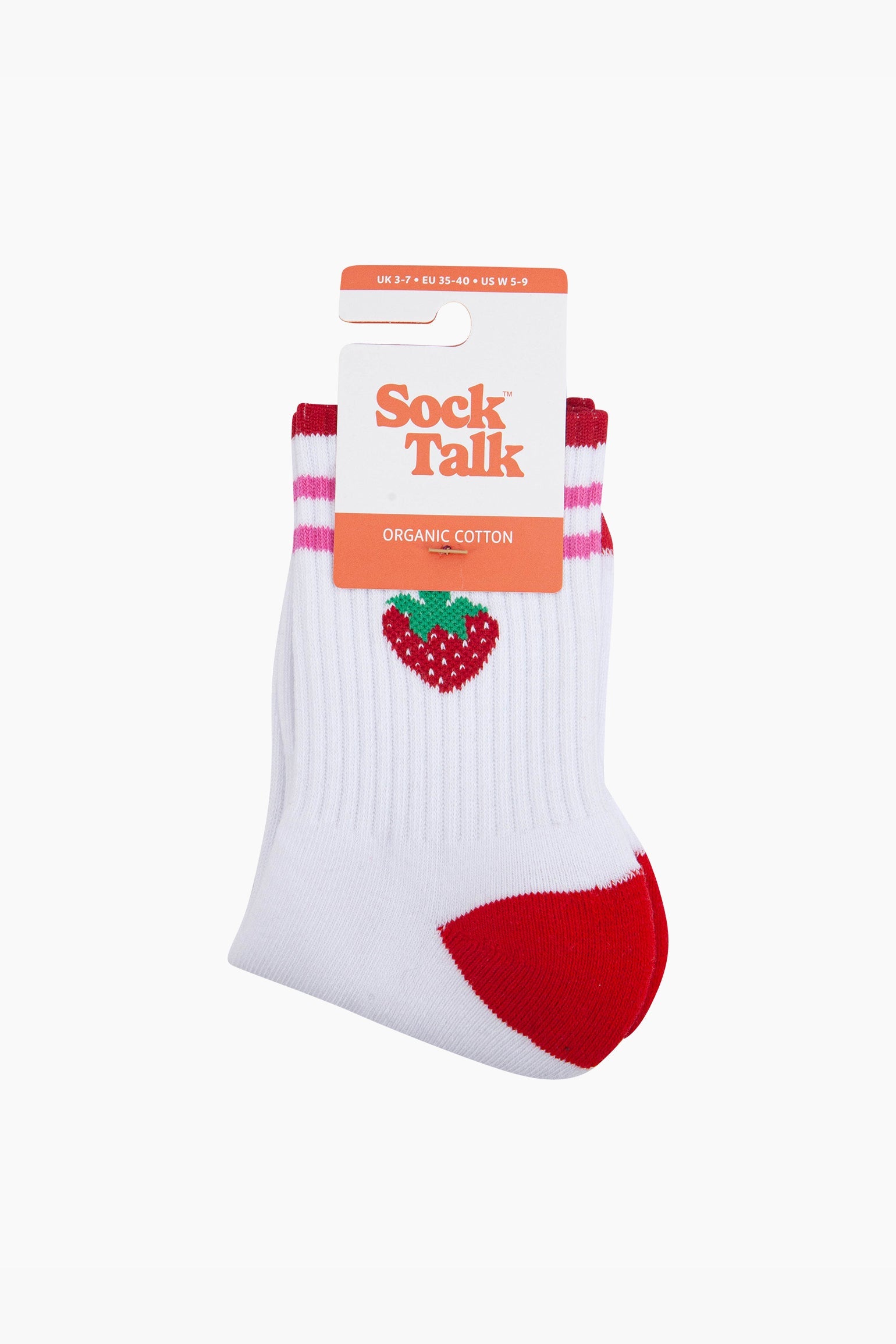 Strawberry-Combed-Cotton-Sports-Socks-in-White-In-Packaging