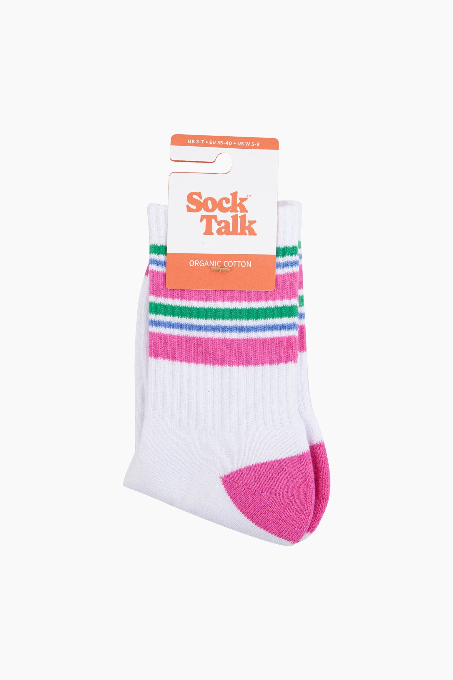 Striped-Combed-Cotton-Sports-Socks-in-Pink-In-Packaging
