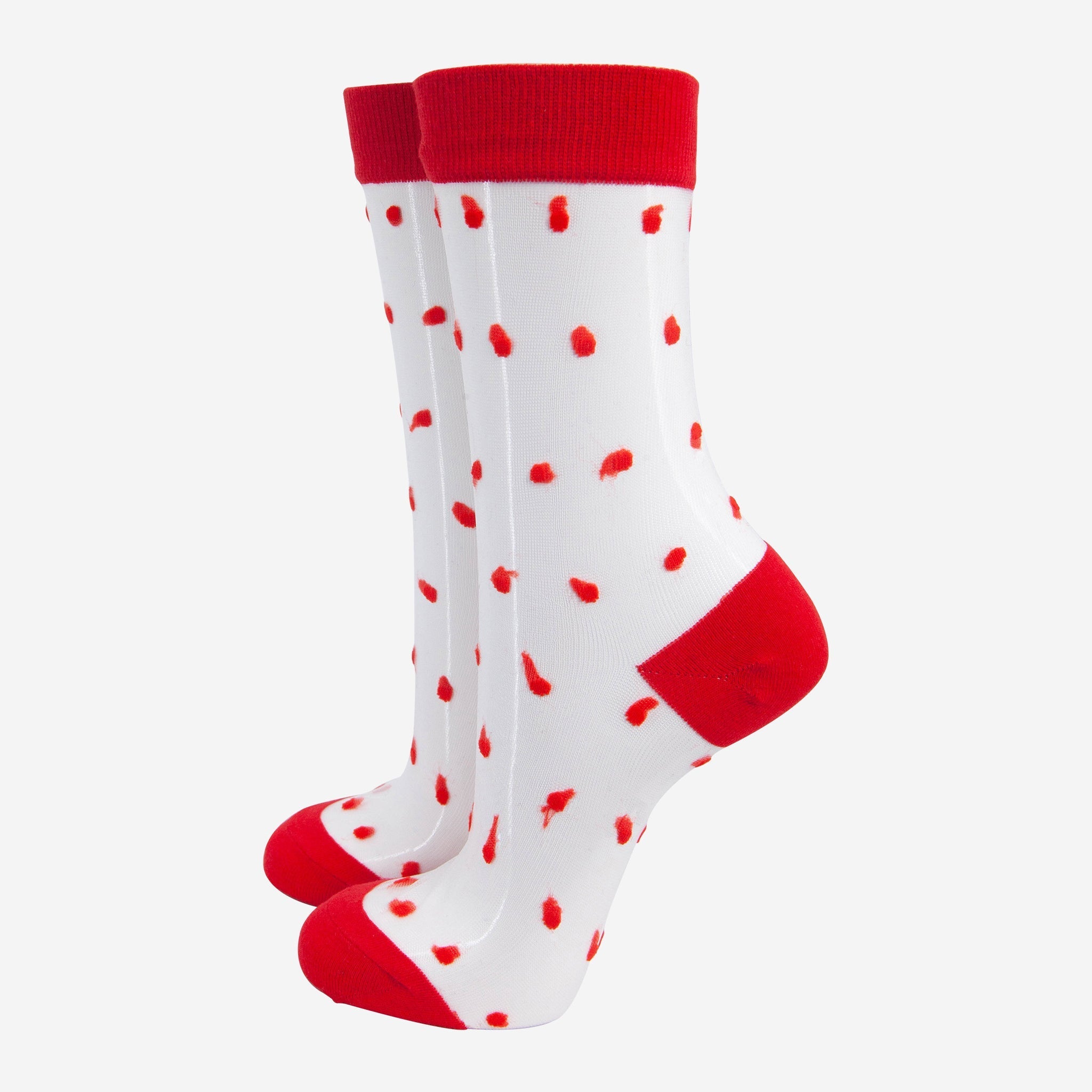 womens-sheer-ankle-socks-red-spots-popsocks-dotted