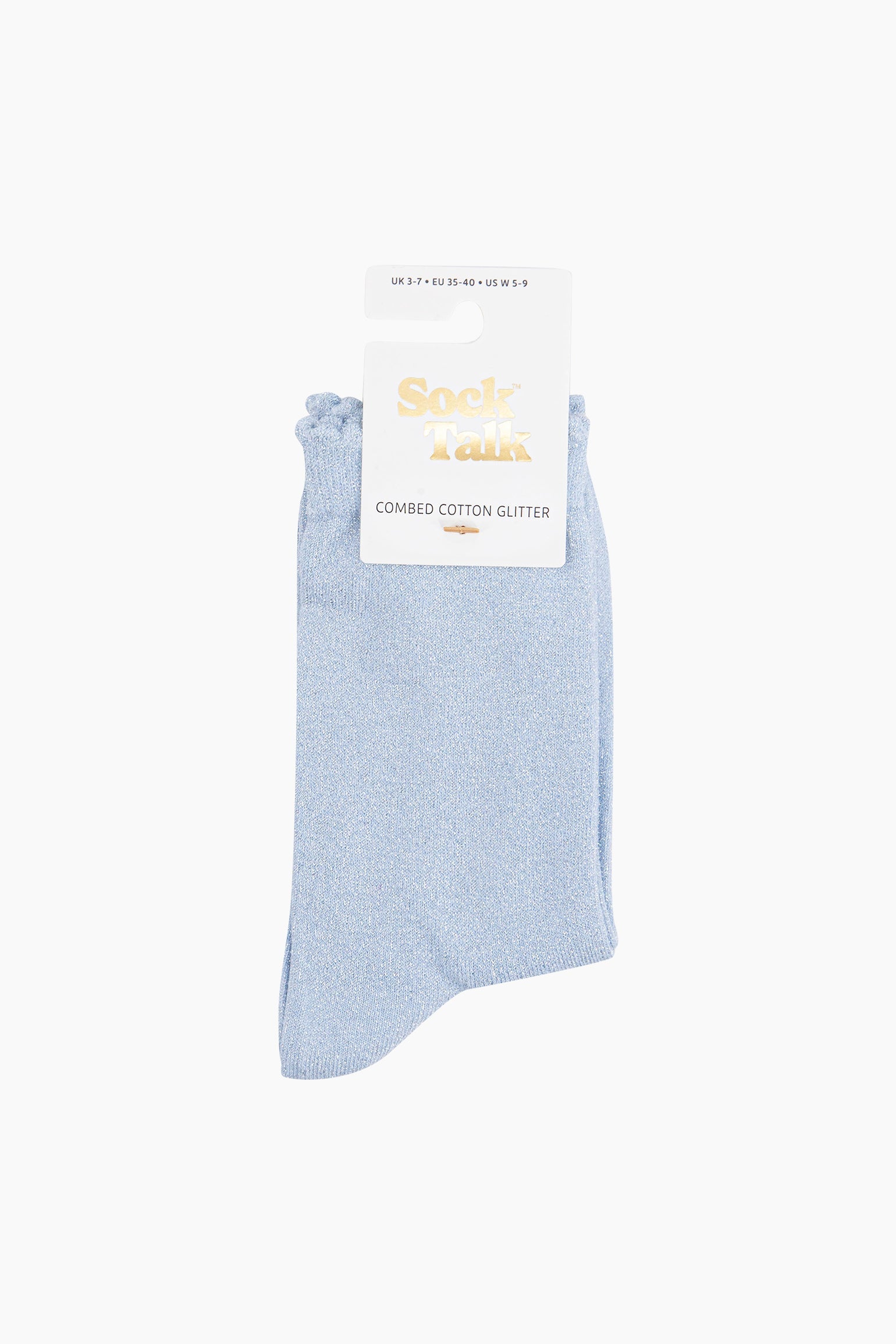 Plain-Combed-Cotton-Glitter-Socks-in-Baby-Blue-In-Packaging