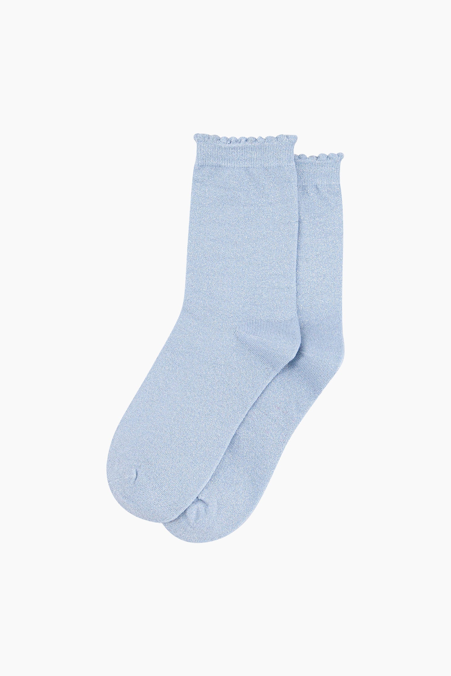 Plain-Combed-Cotton-Glitter-Socks-in-Baby-Blue-Lying-Flat