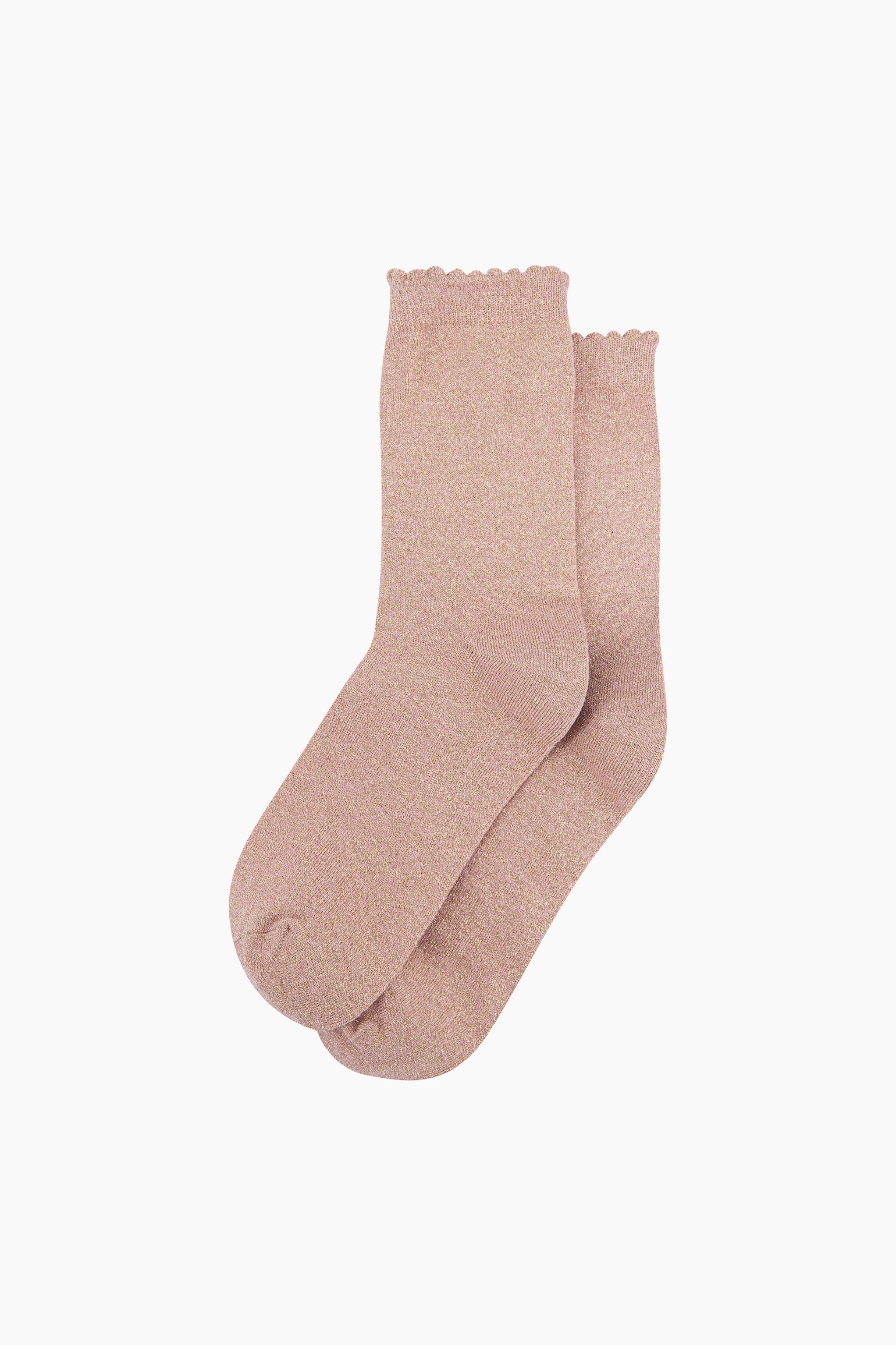 Plain-Combed-Cotton-Glitter-Socks-in-Pink-Gold-Lying-Flat