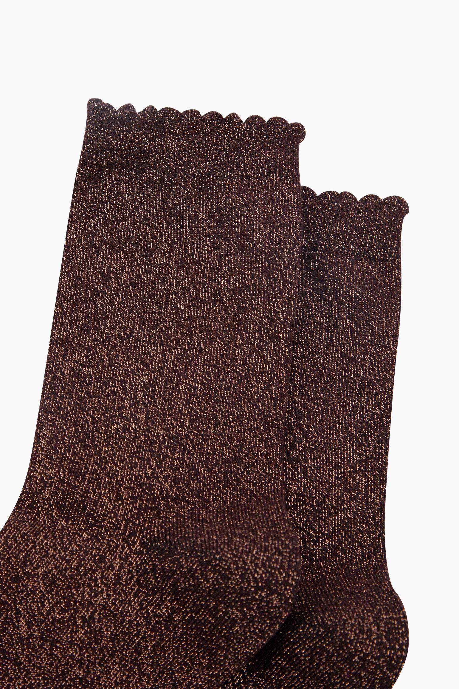 Plain-Combed-Cotton-Glitter-Socks-in-Chocolate-Brown-Closeup