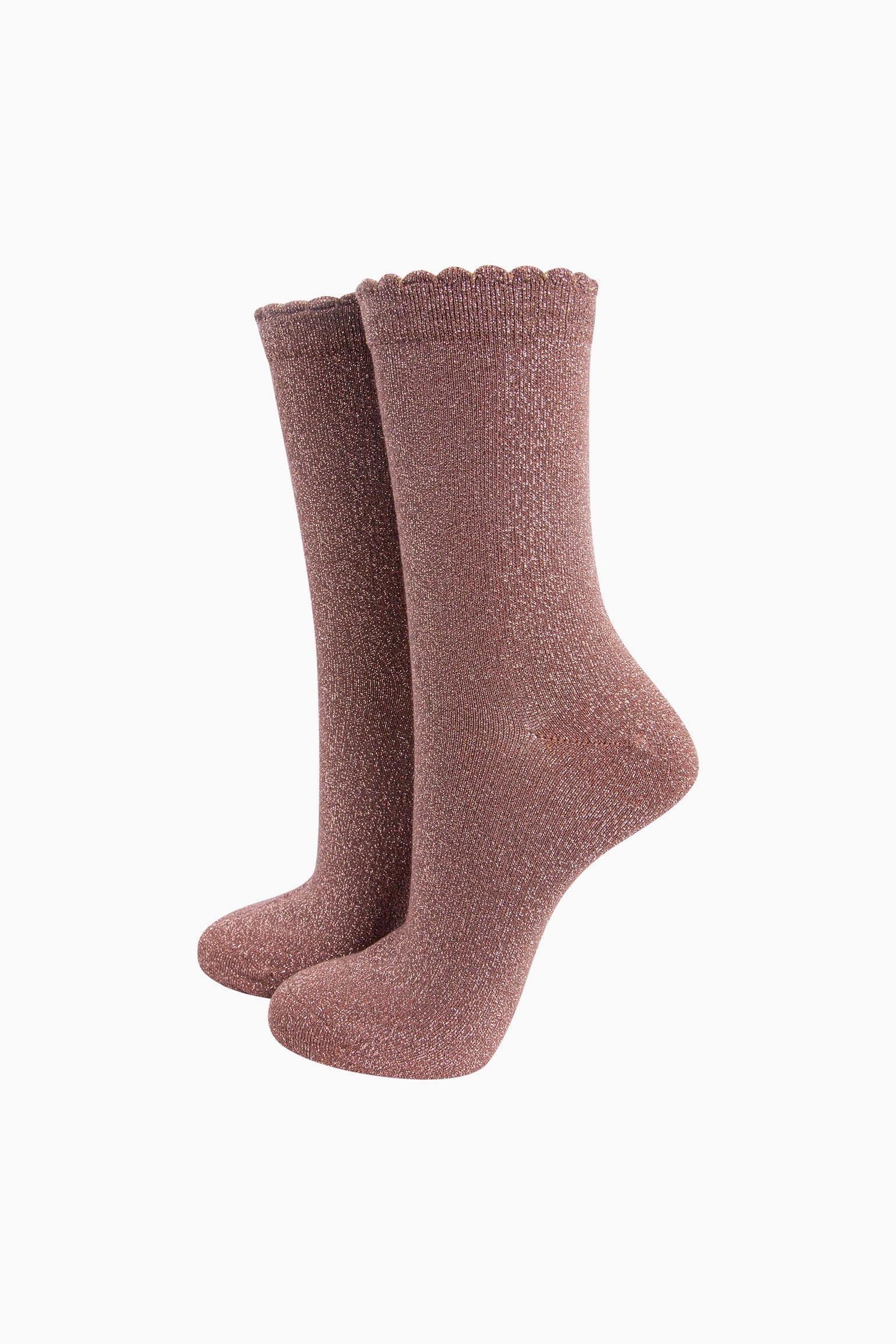 Plain-Combed-Cotton-Glitter-Socks-in-Light-Brown-Mannequin