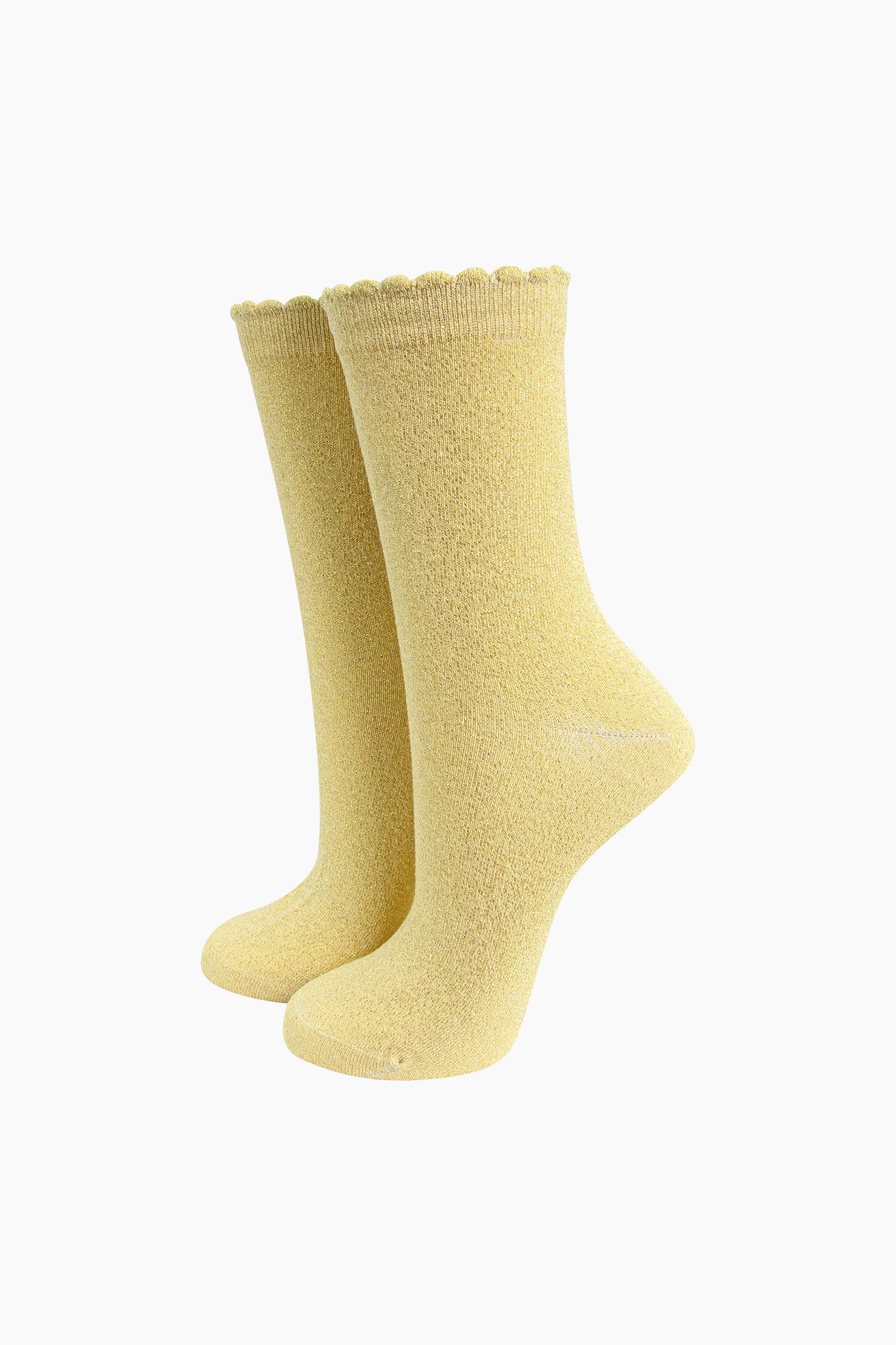 Plain-Combed-Cotton-Glitter-Socks-in-Lemon-Mannequin
