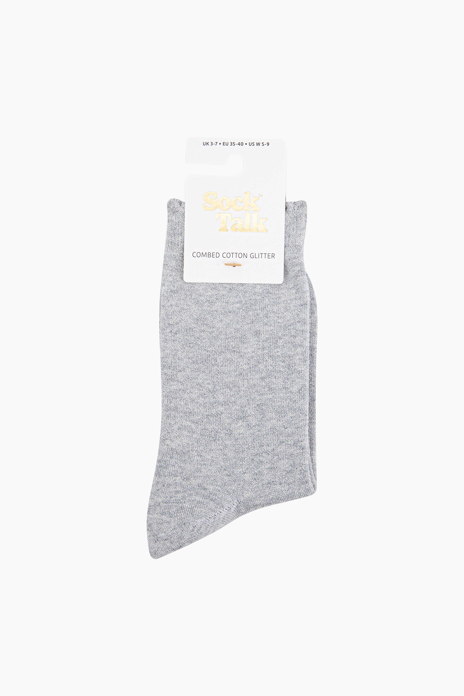 Plain-Combed-Cotton-Glitter-Socks-in-Light-Grey-Marl-In-Packaging
