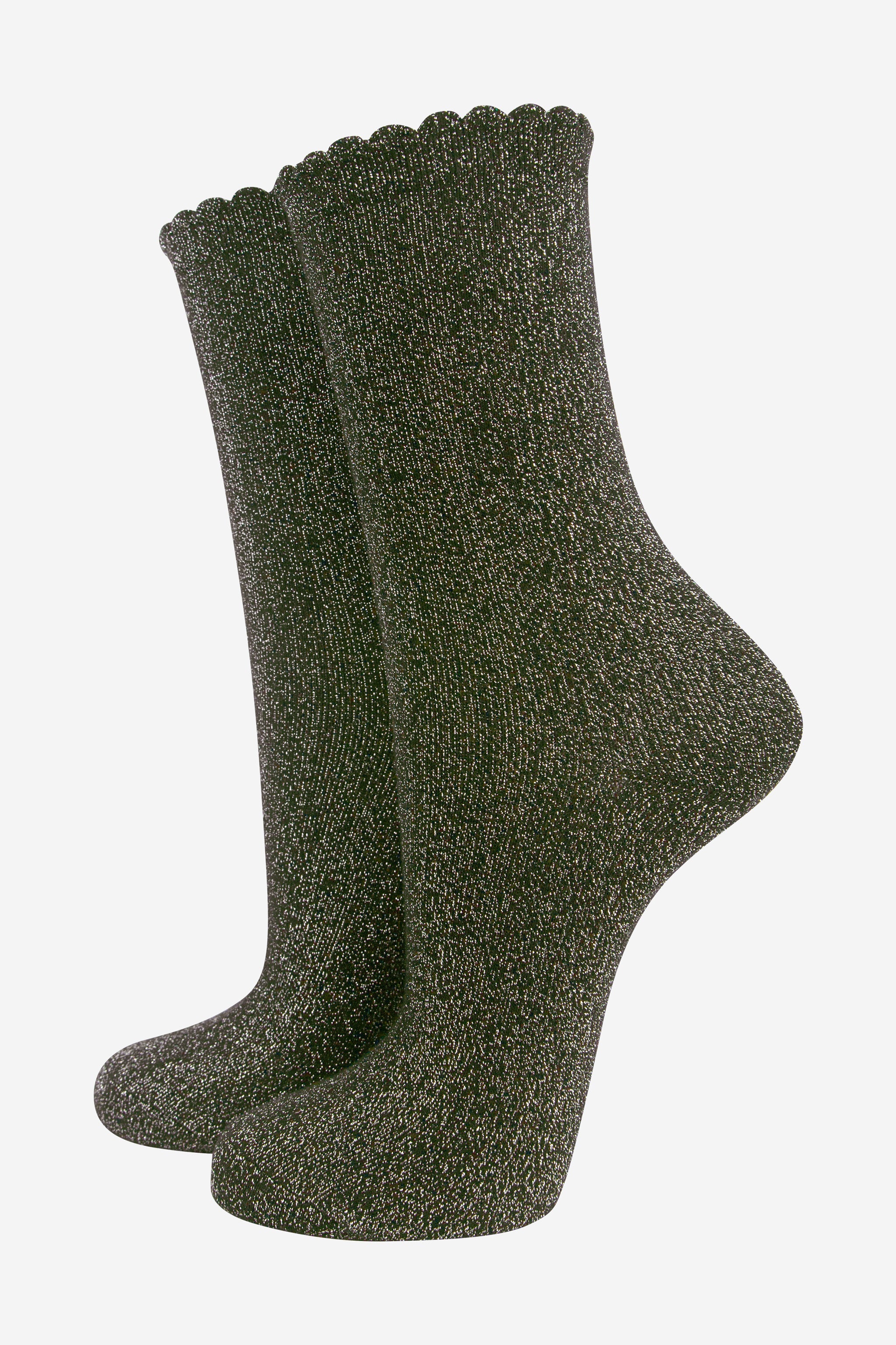 Plain-Combed-Cotton-Glitter-Socks-in-Olive-Green-Mannequin