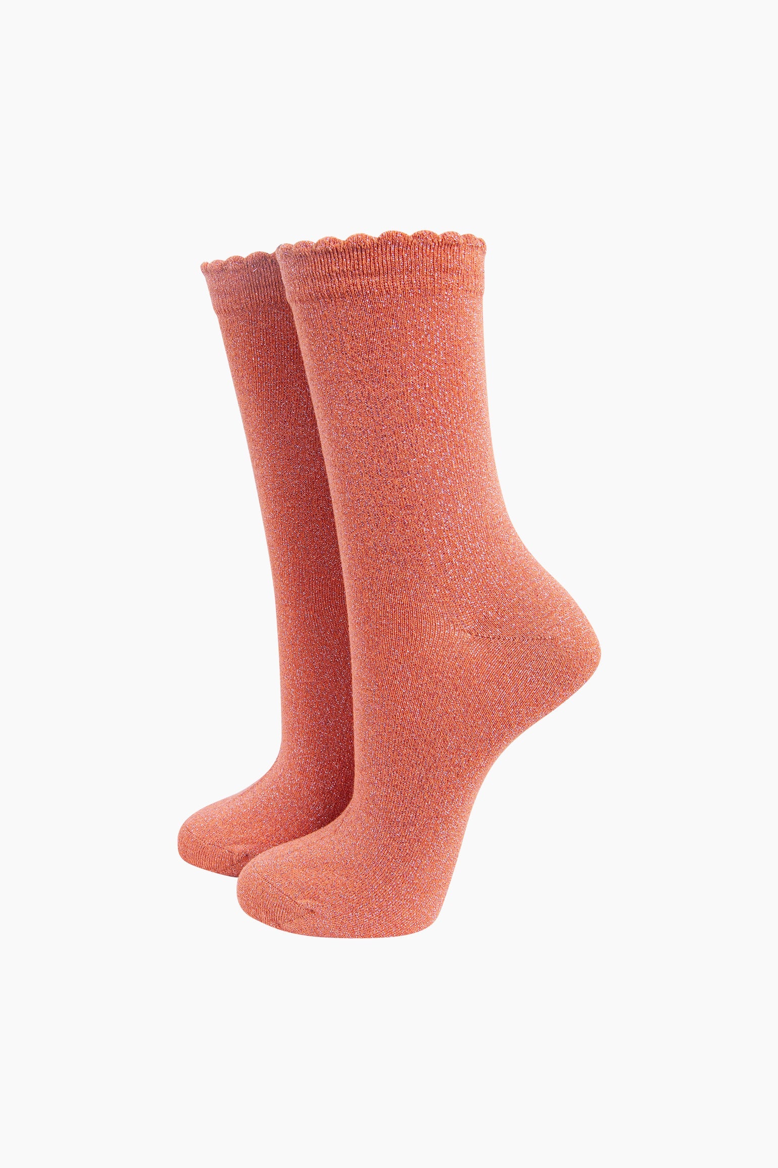 Plain-Combed-Cotton-Glitter-Socks-in-Peach-Mannequin