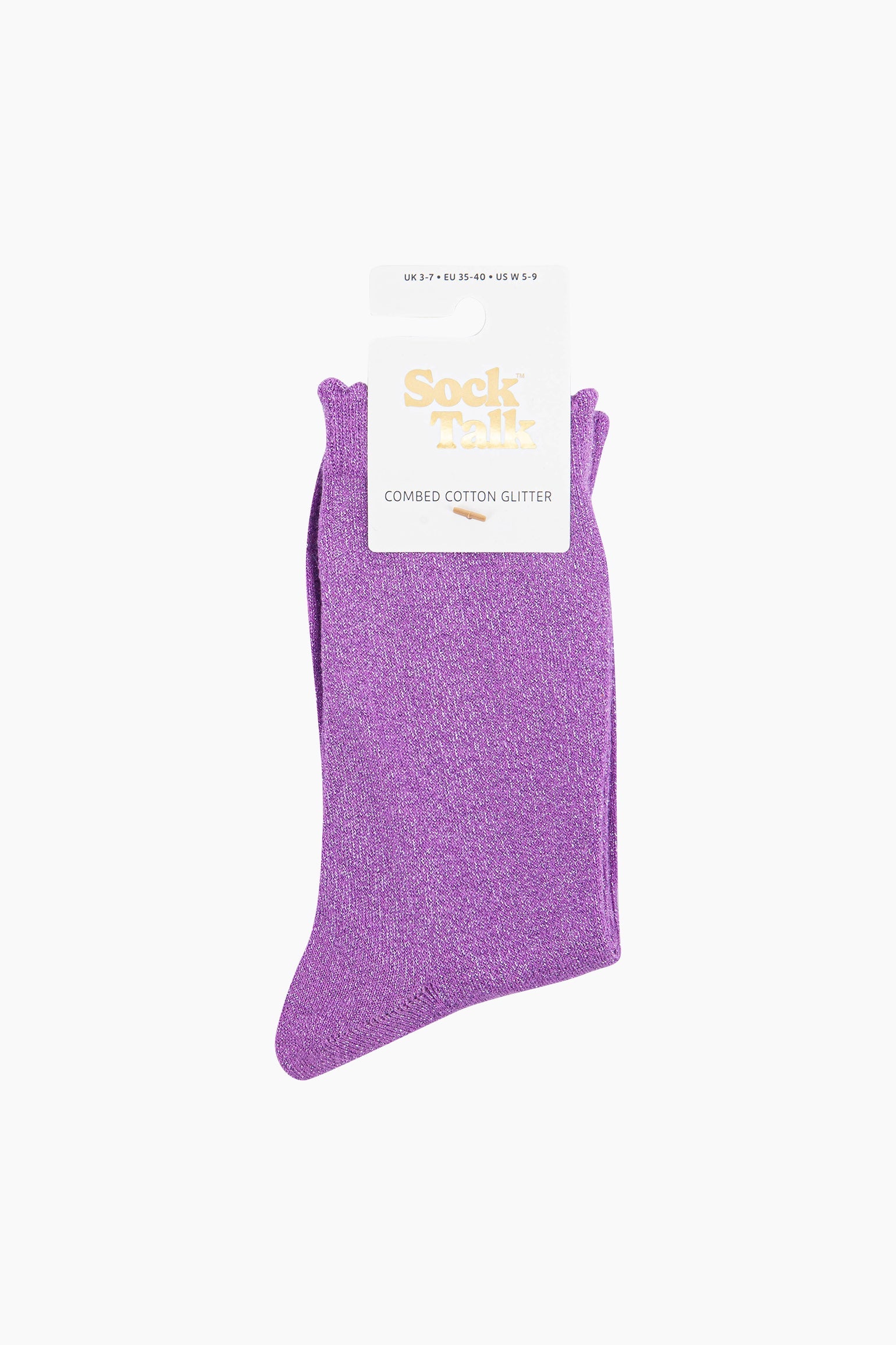 Plain-Combed-Cotton-Glitter-Socks-in-Violet-In-Packaging
